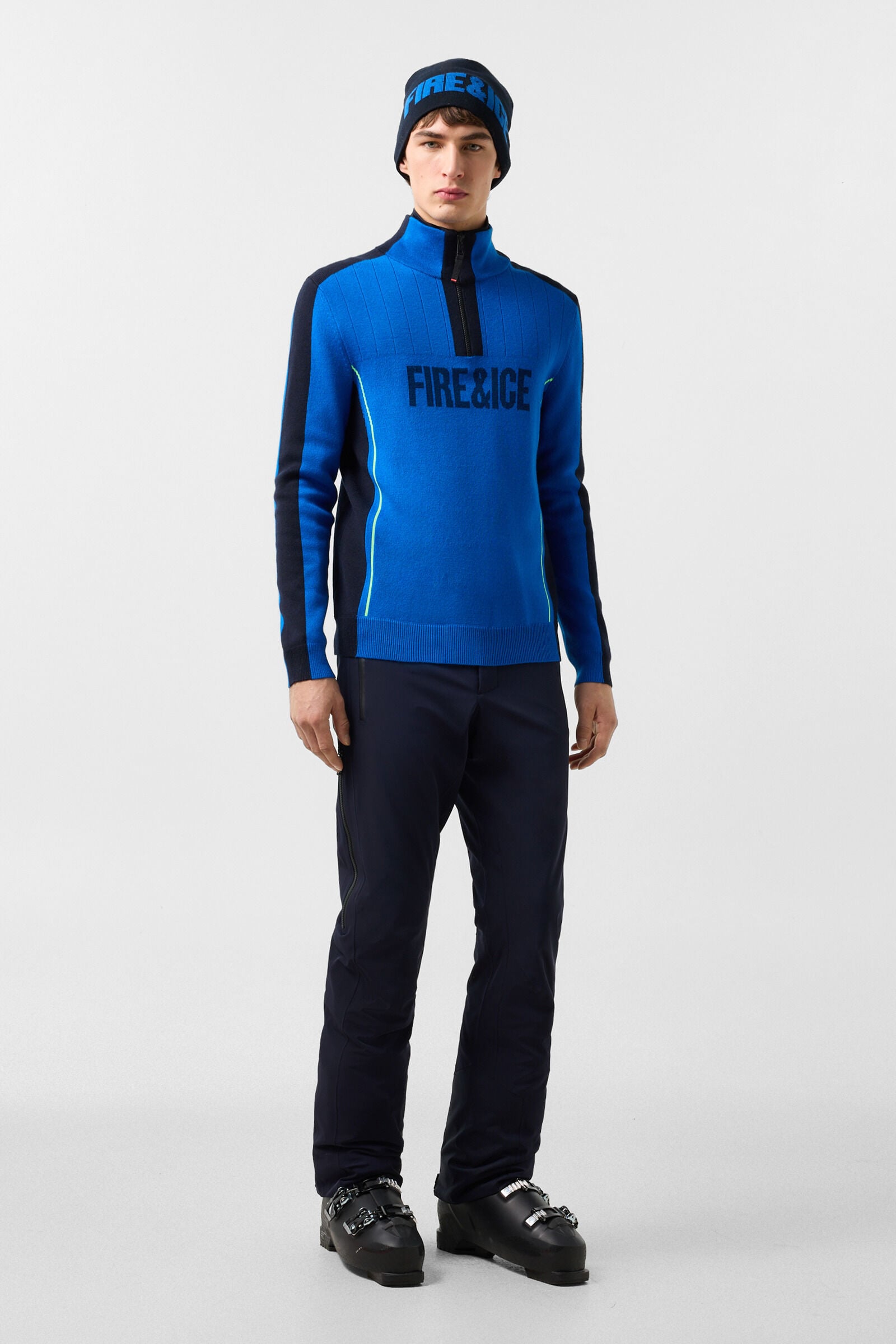 Laurens knitted turtleneck jumper Blue/Black