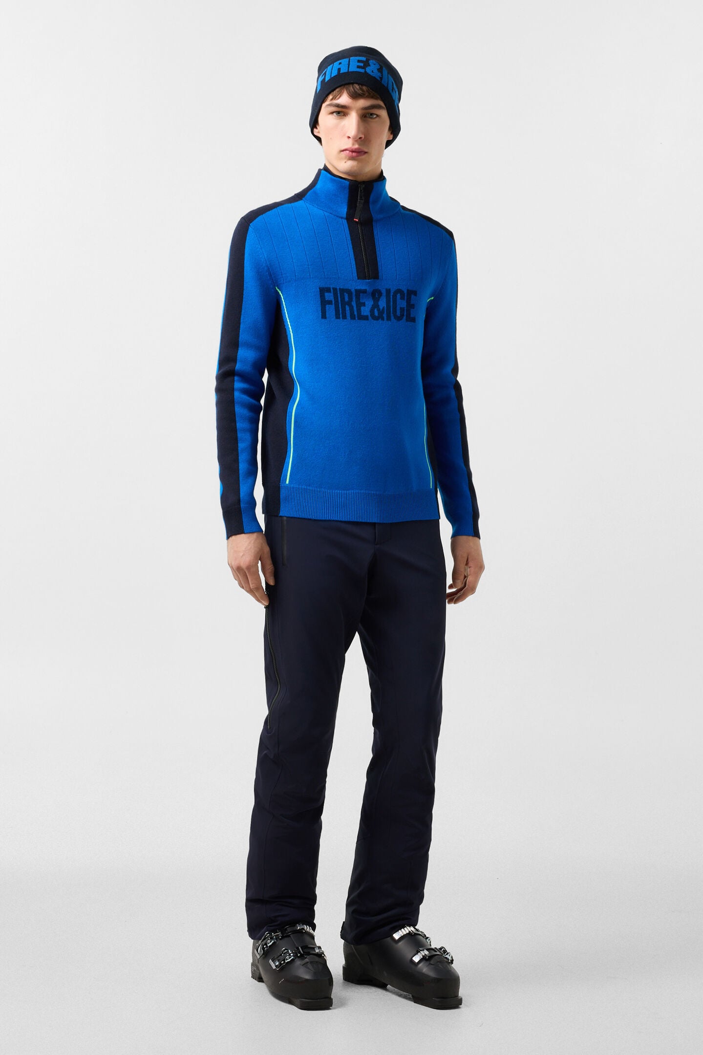 Laurens knitted turtleneck jumper Blue/Black