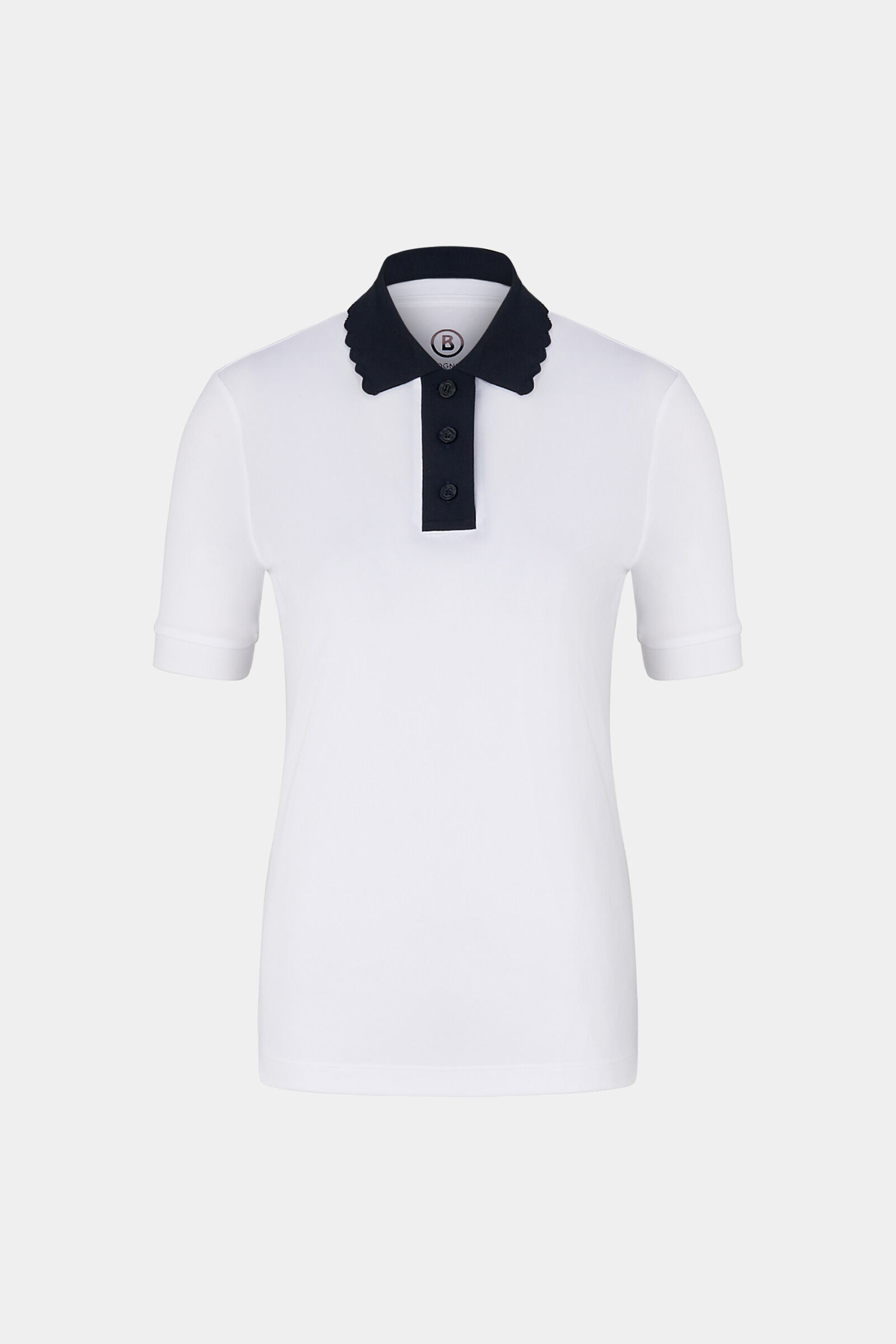 Funktions-Polo-Shirt Carole Wei&szlig;/Navy-Blau