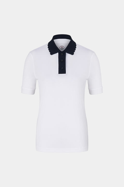 Funktions-Polo-Shirt Carole Wei&szlig;/Navy-Blau