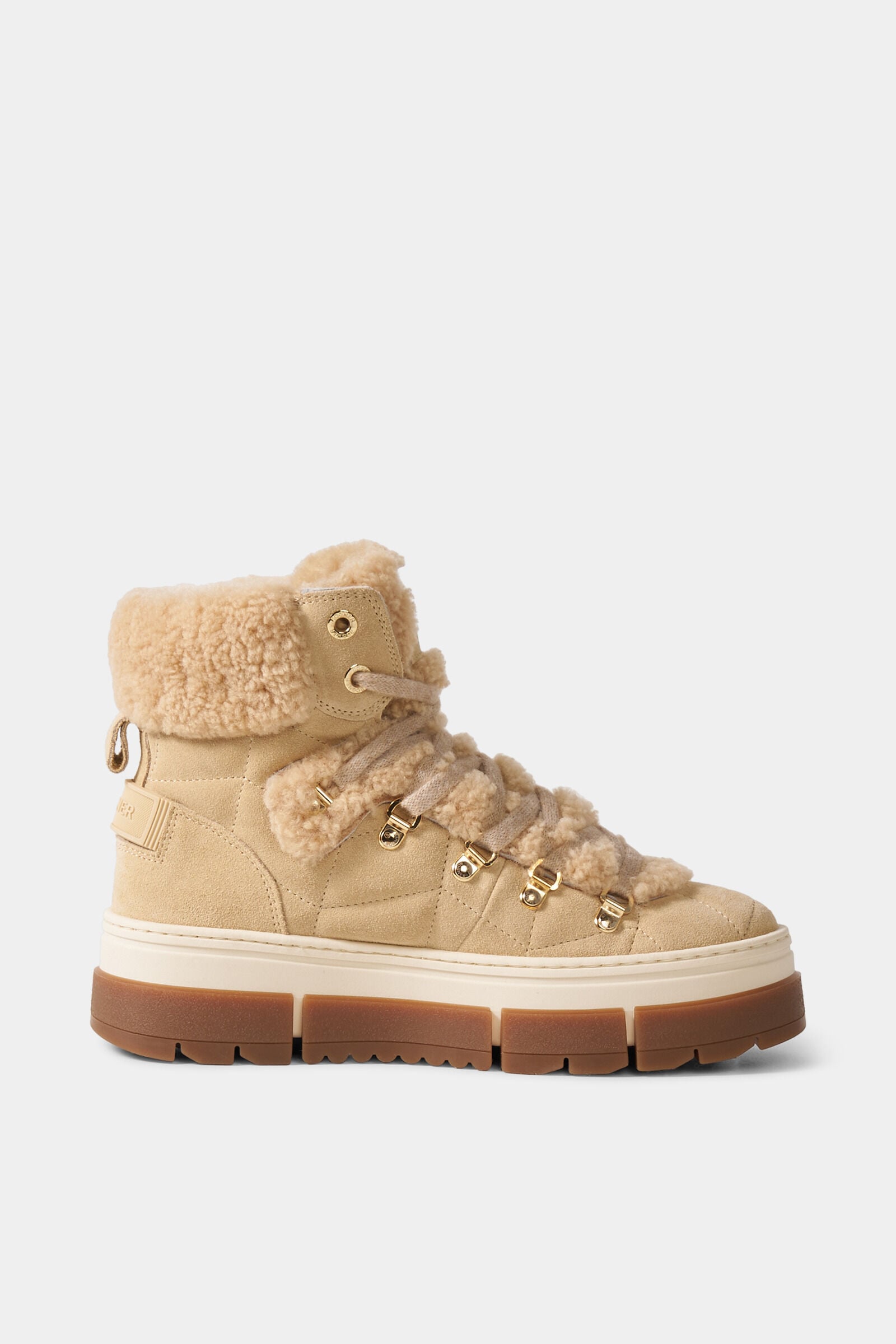 Lace-up boots from Vaduz with studs Camel