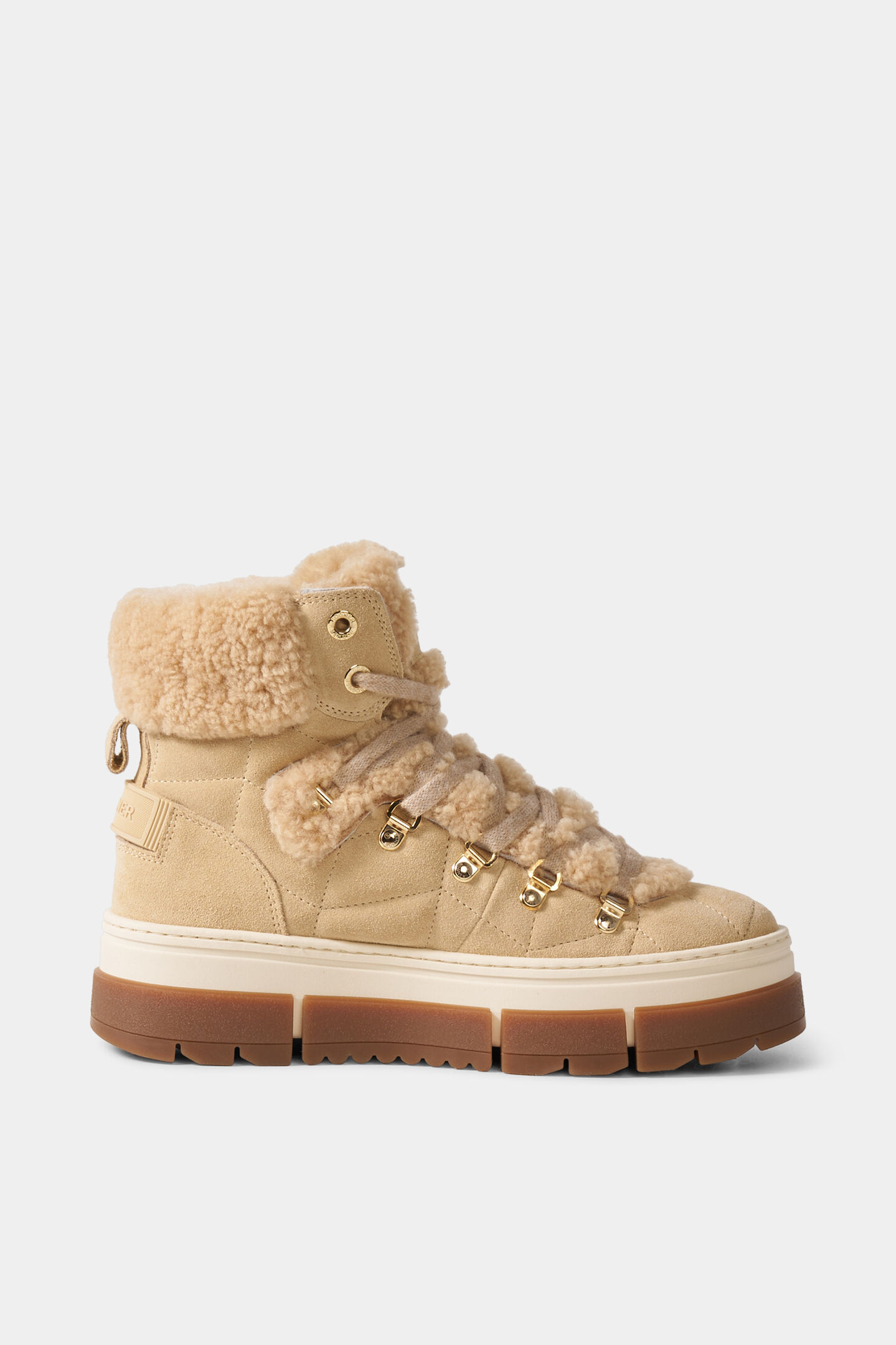 Lace-up boots from Vaduz with studs Camel