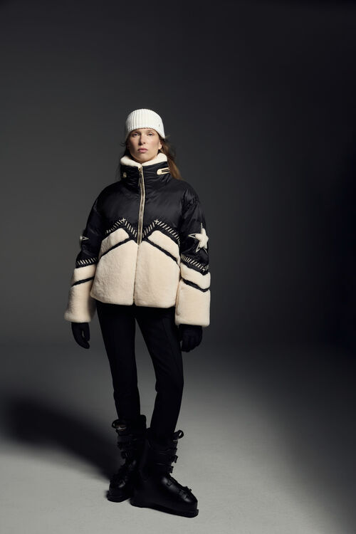 Ski-Daunenjacke Amie Schwarz/Creme