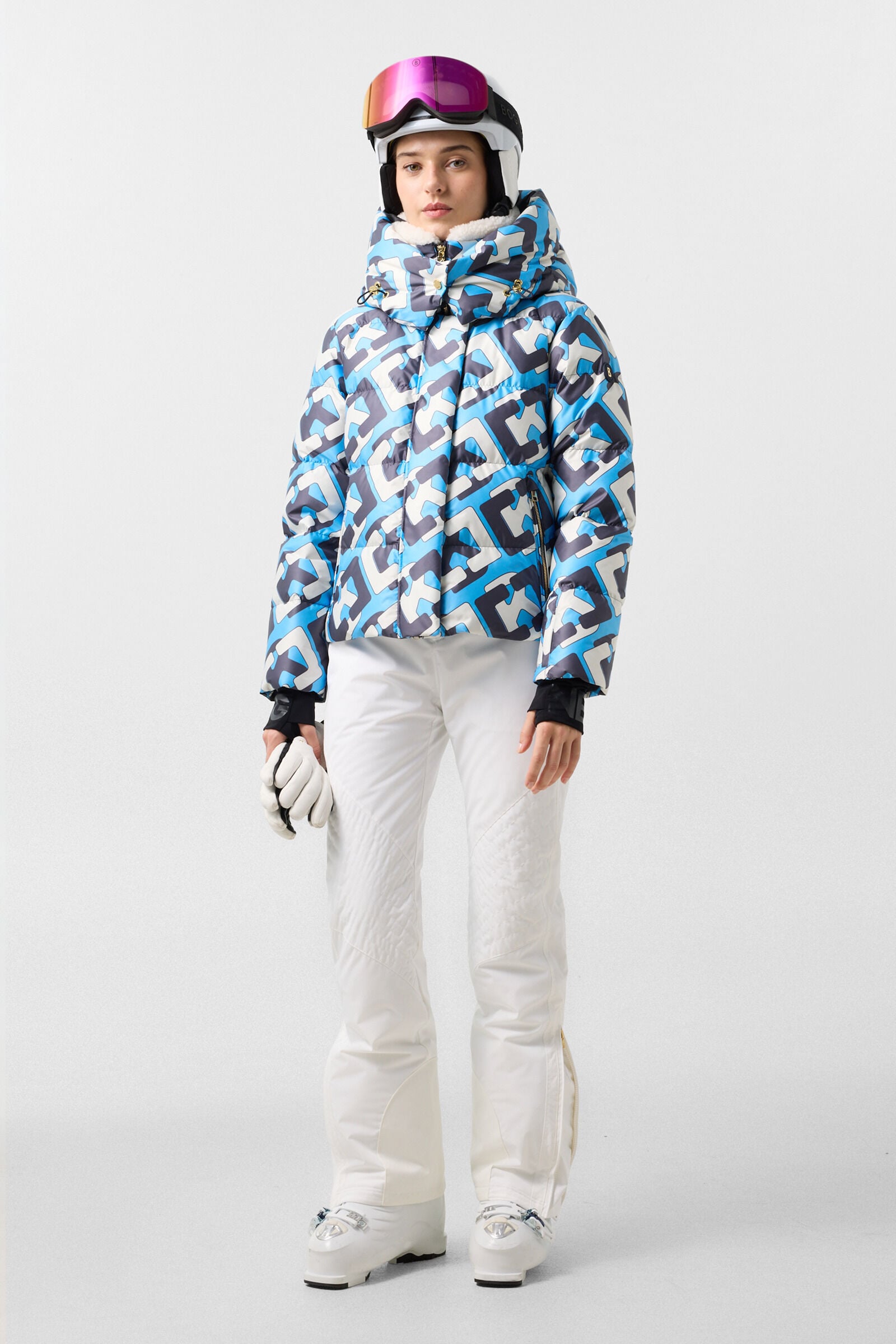 Naia Down Ski Jacket Cyan/Navy/White