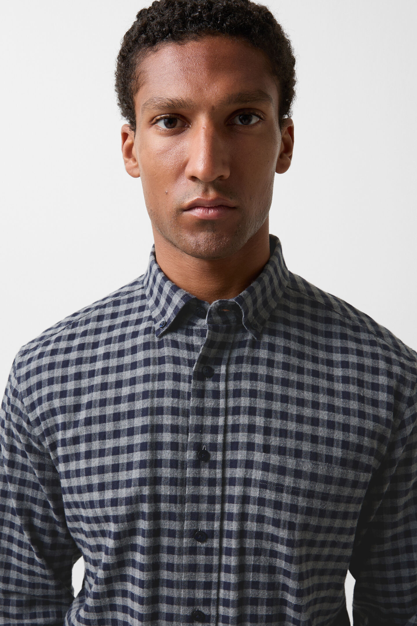 Flanell-Hemd Timt Navy-Blau/Grau