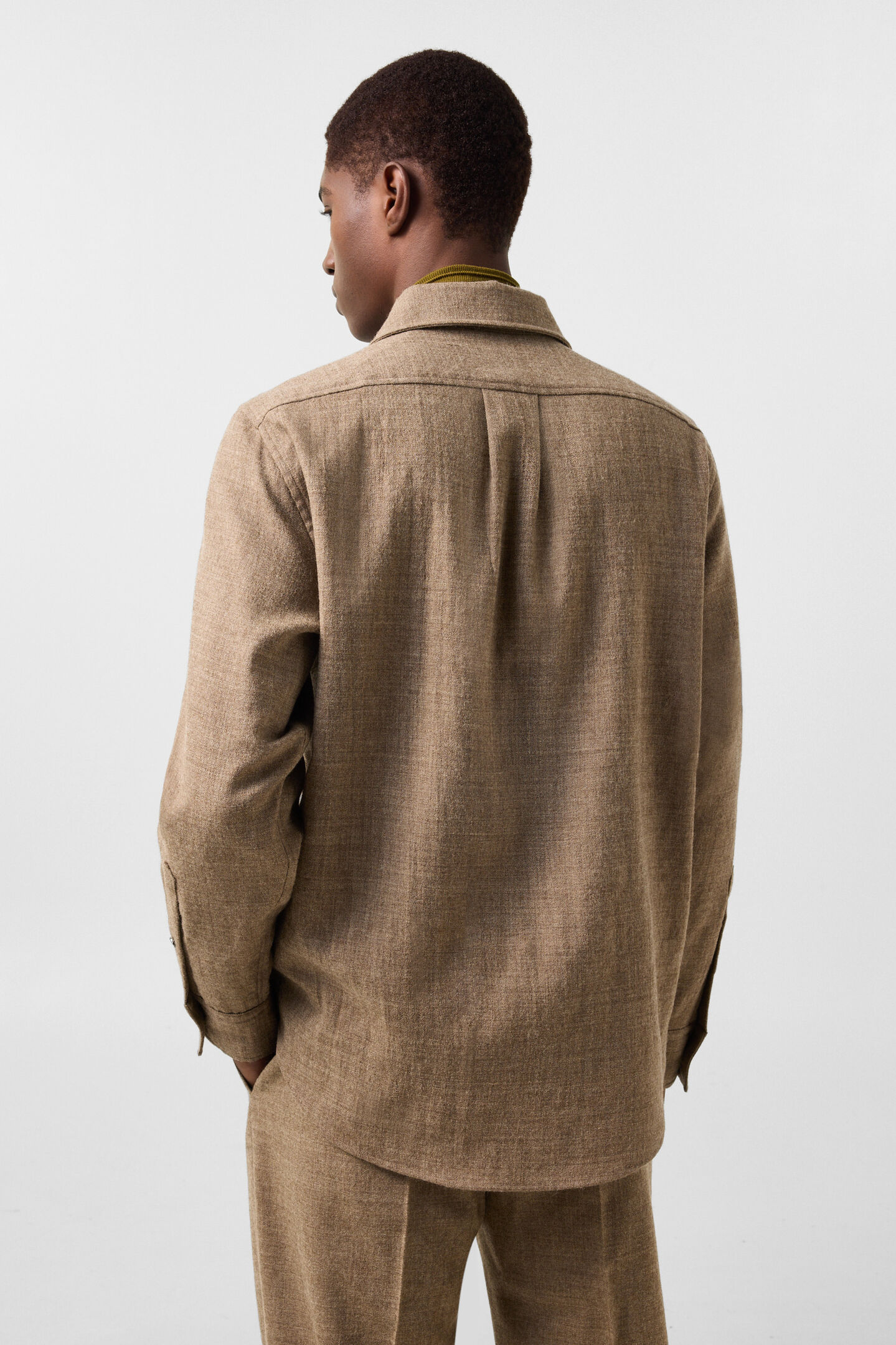 Heiko virgin wool shirt Brown