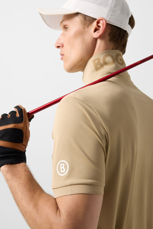 Cuno functional short-sleeved top Beige/white