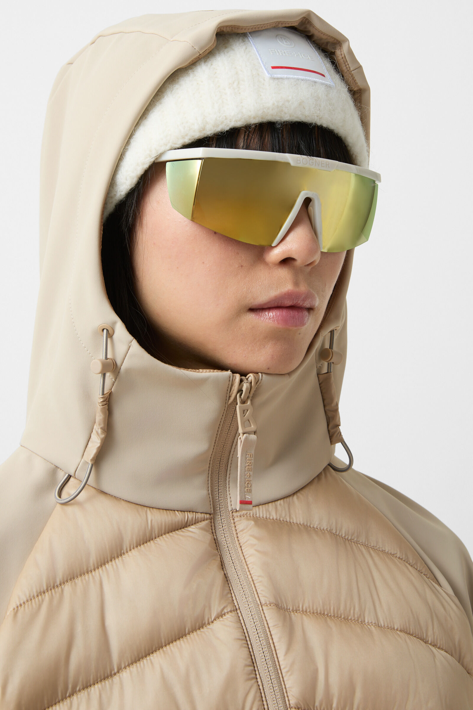 Marian softshell quilted jacket Beige