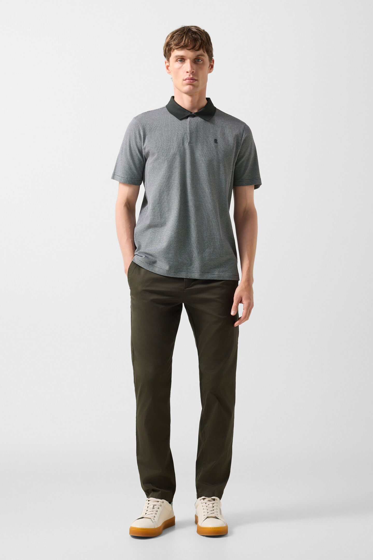 Wynn polo shirt Olive green/white