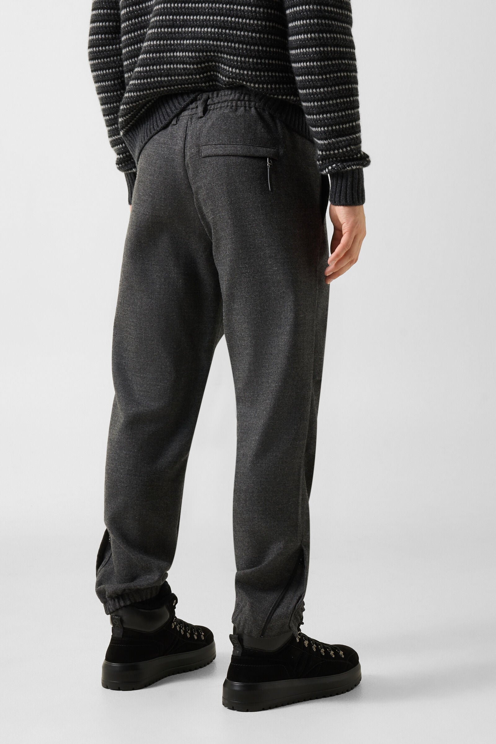 Sergio Virgin Wool-Blend Pants Anthracite