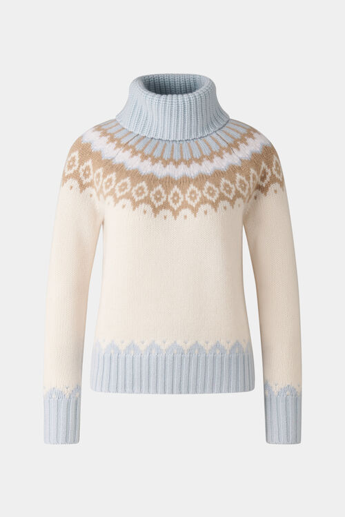 Pullover Ingrid Off-White/Hellblau