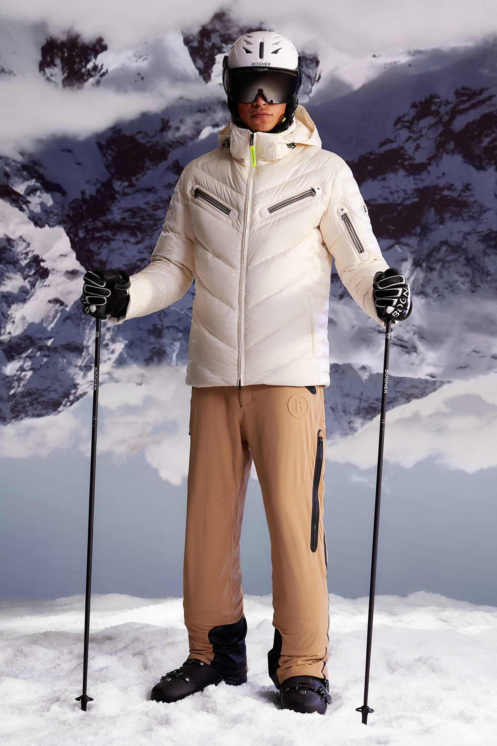 BOGNER Sport Ski Look Tino Off White Neon Yellow for men