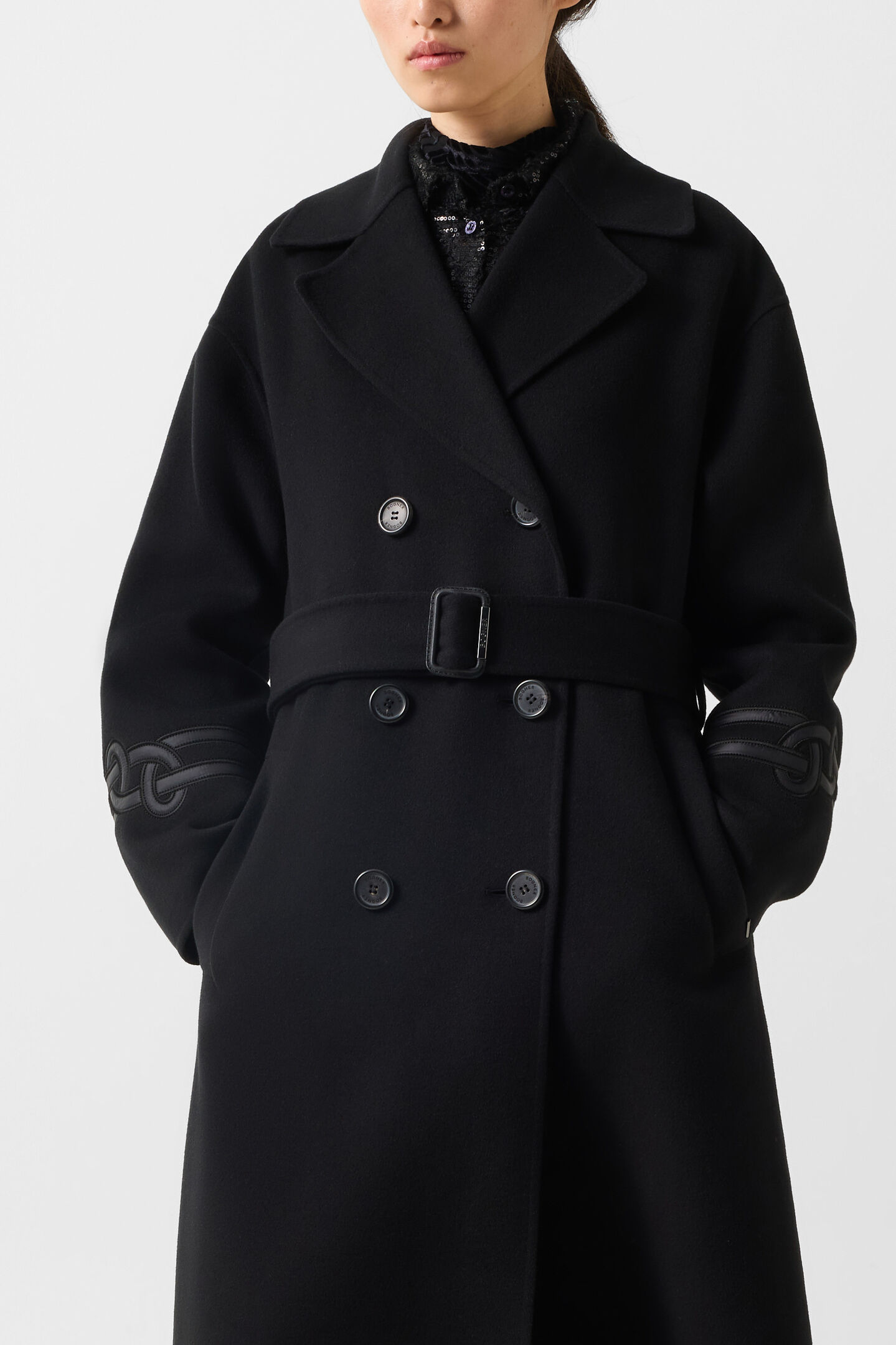 Terese double-faced wool coat Black