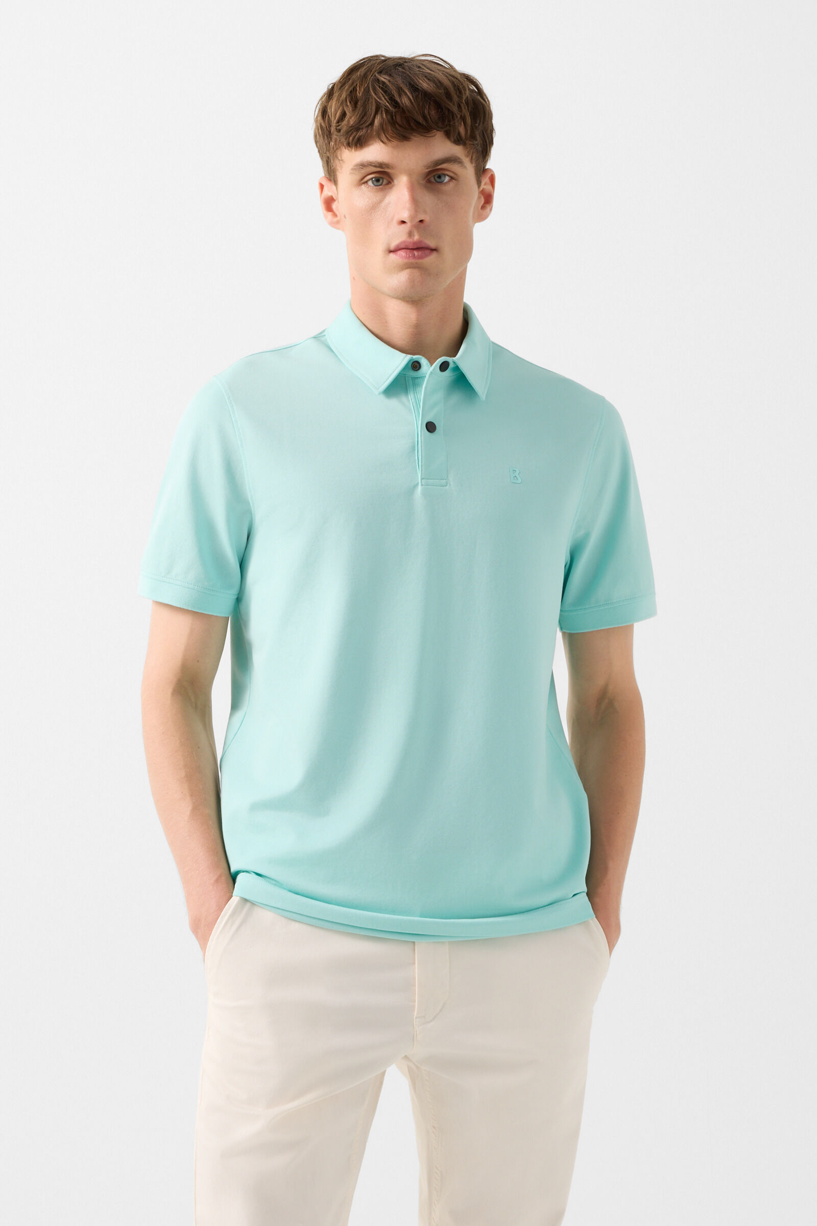 Timo polo shirt Cyan-blue