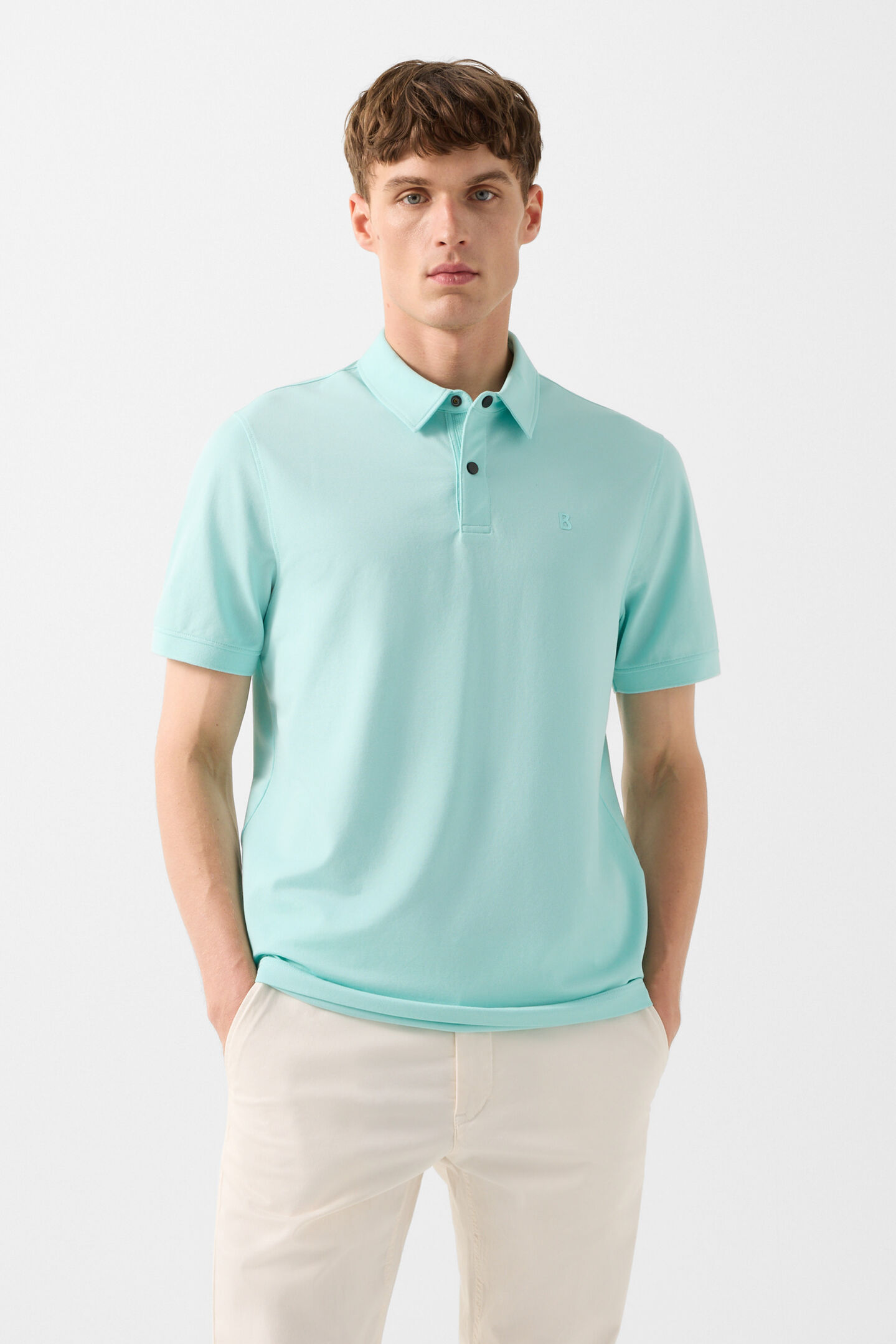 Timo polo shirt Cyan-blue