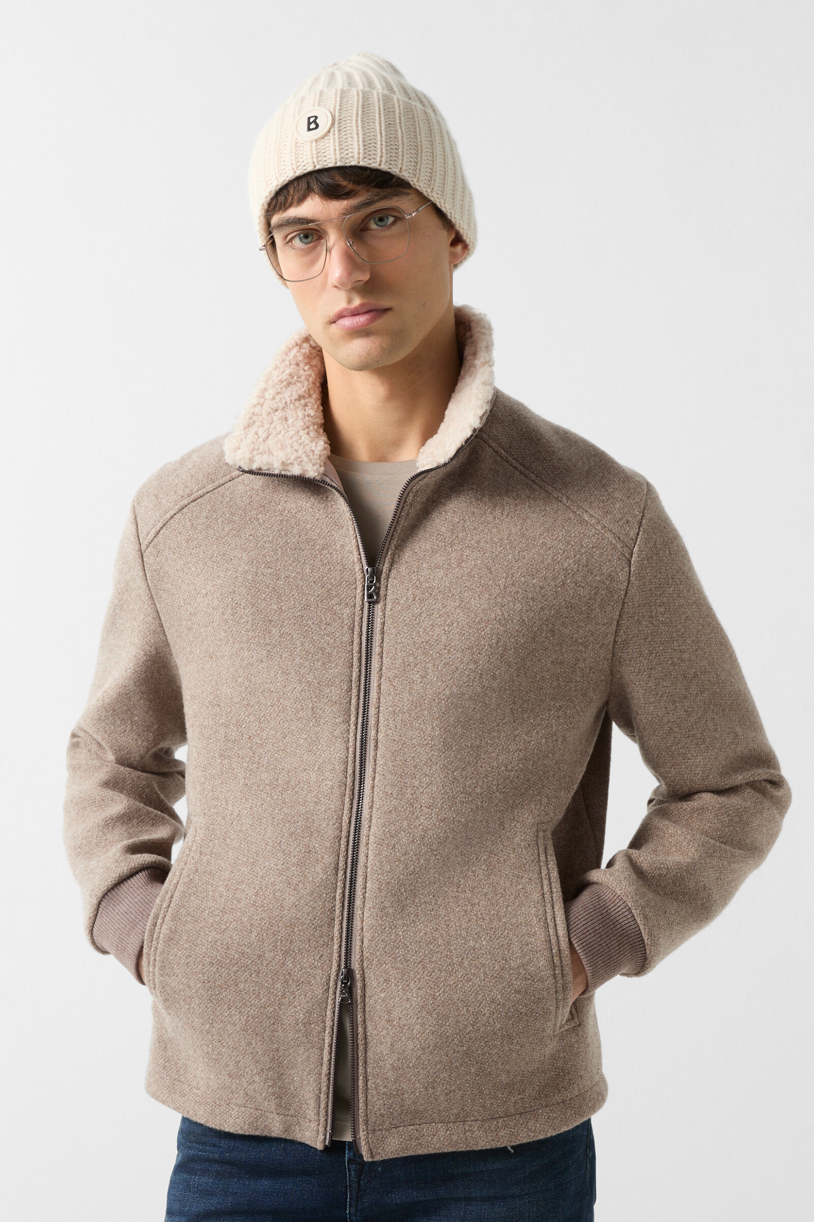 Yoshi woollen blouson Light brown