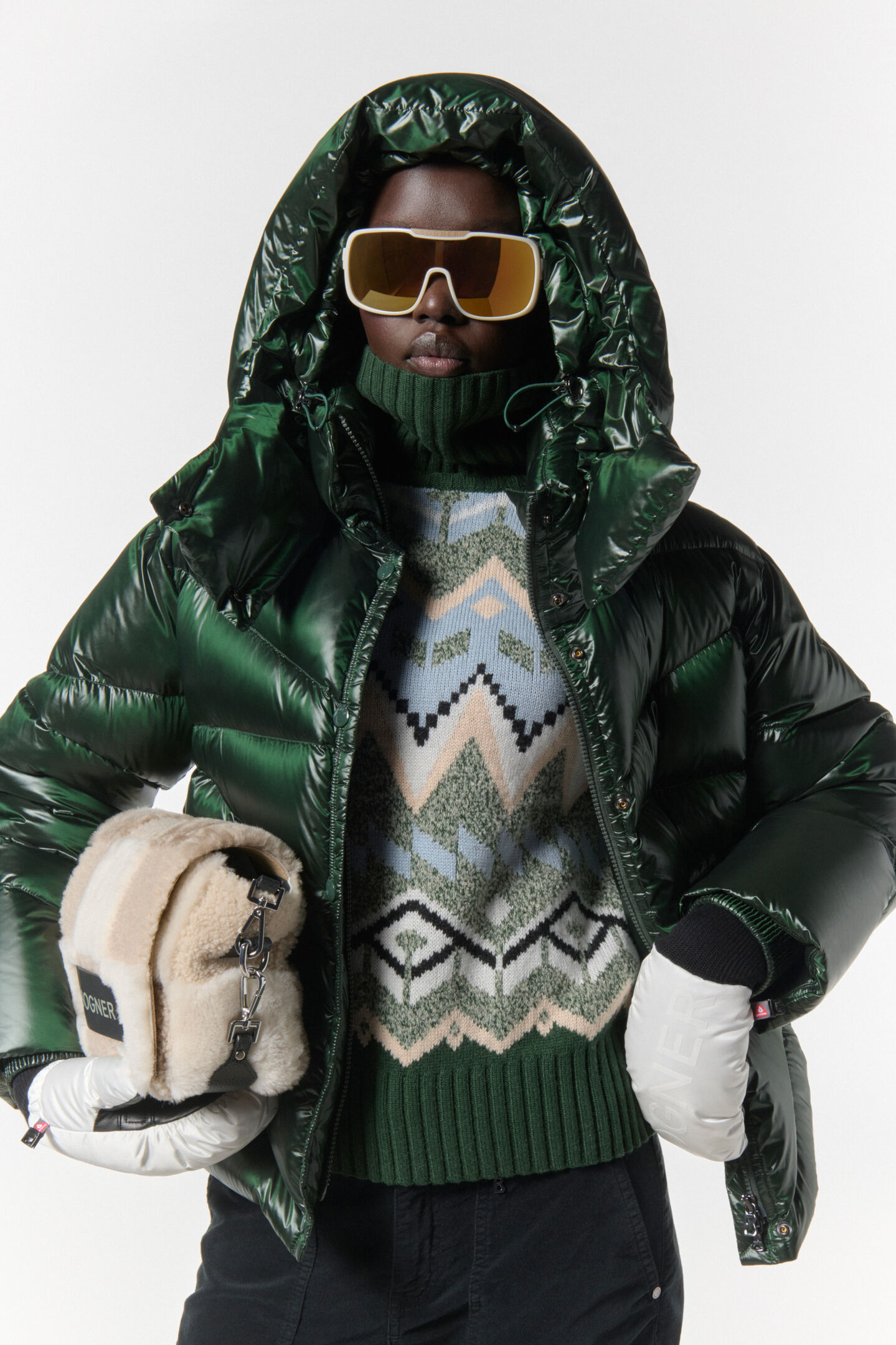 Norwegian pullover Raegan Green/beige/light blue