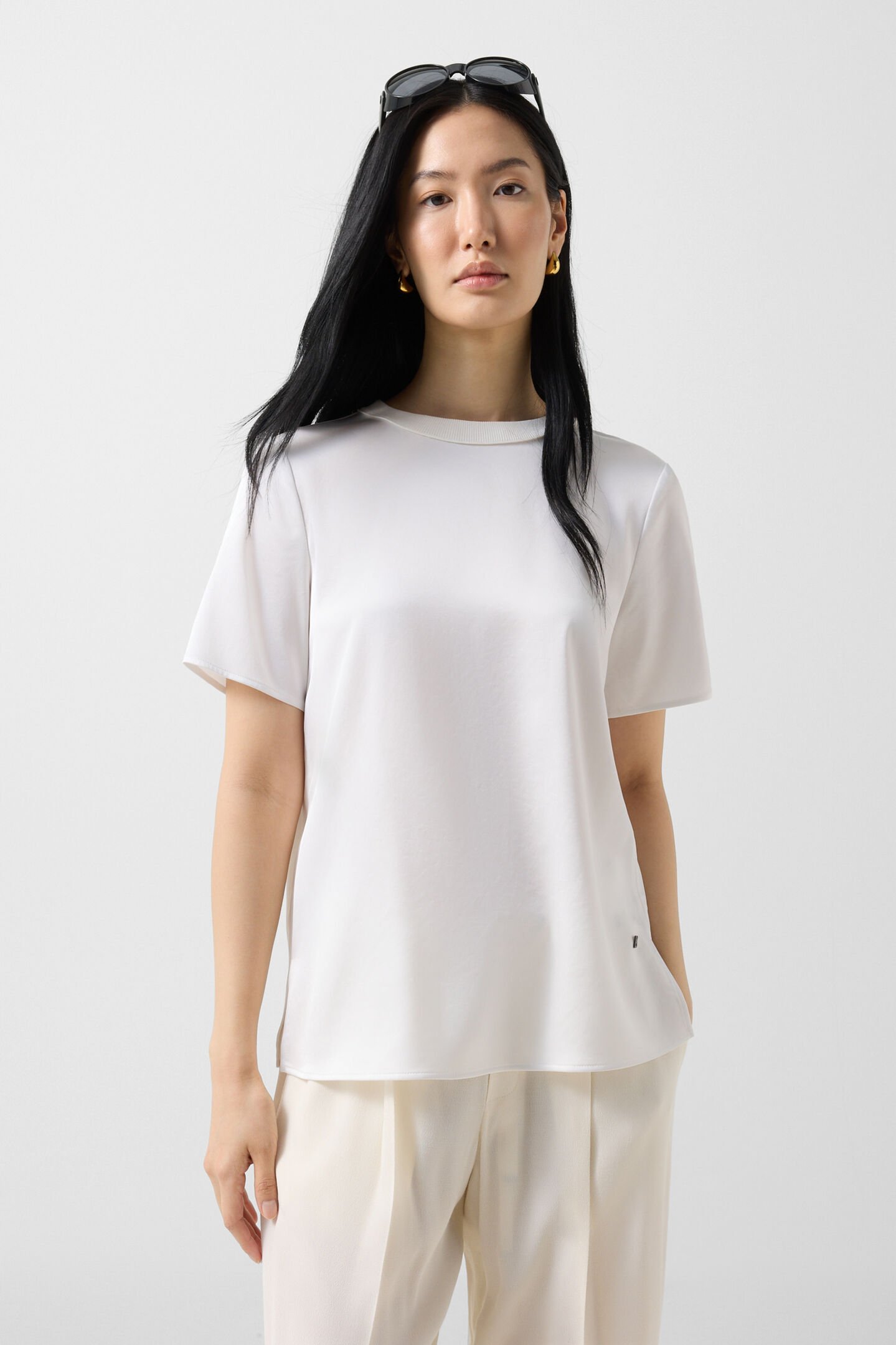 T-shirt en satin Dylan Blanc