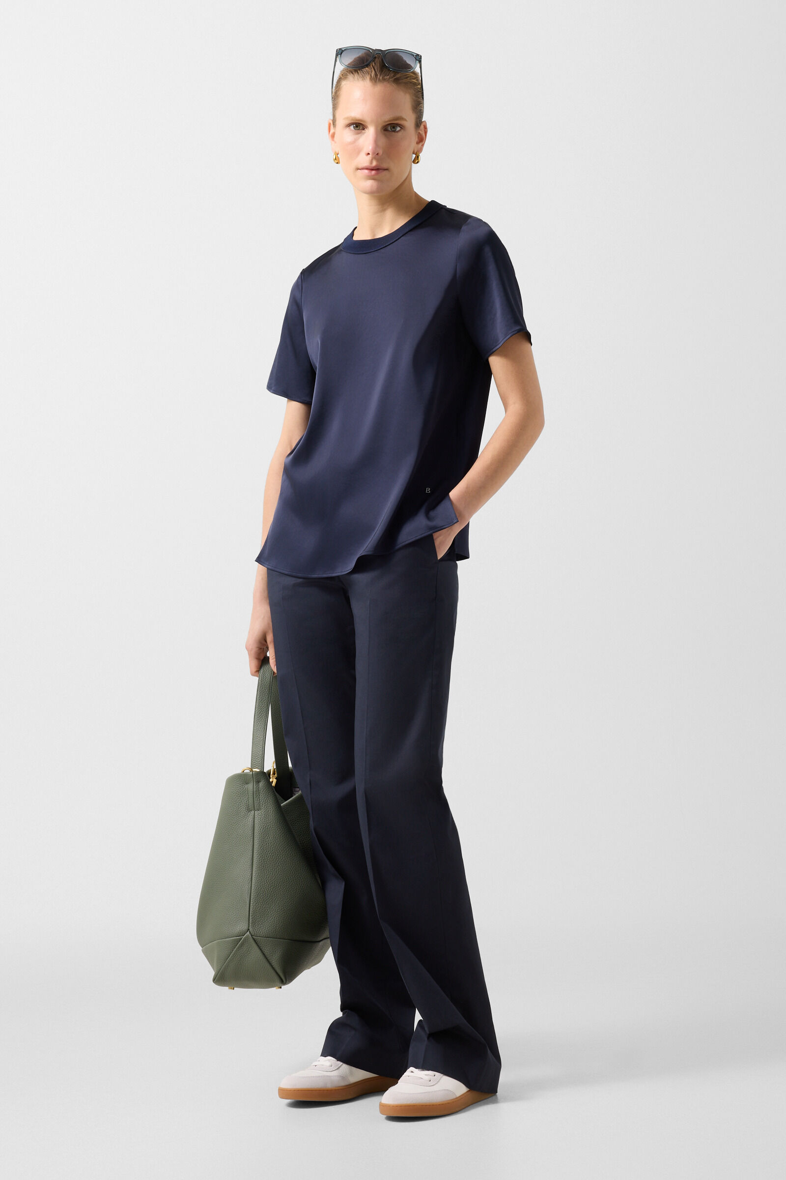 Satin shirt Dylan Navy blue