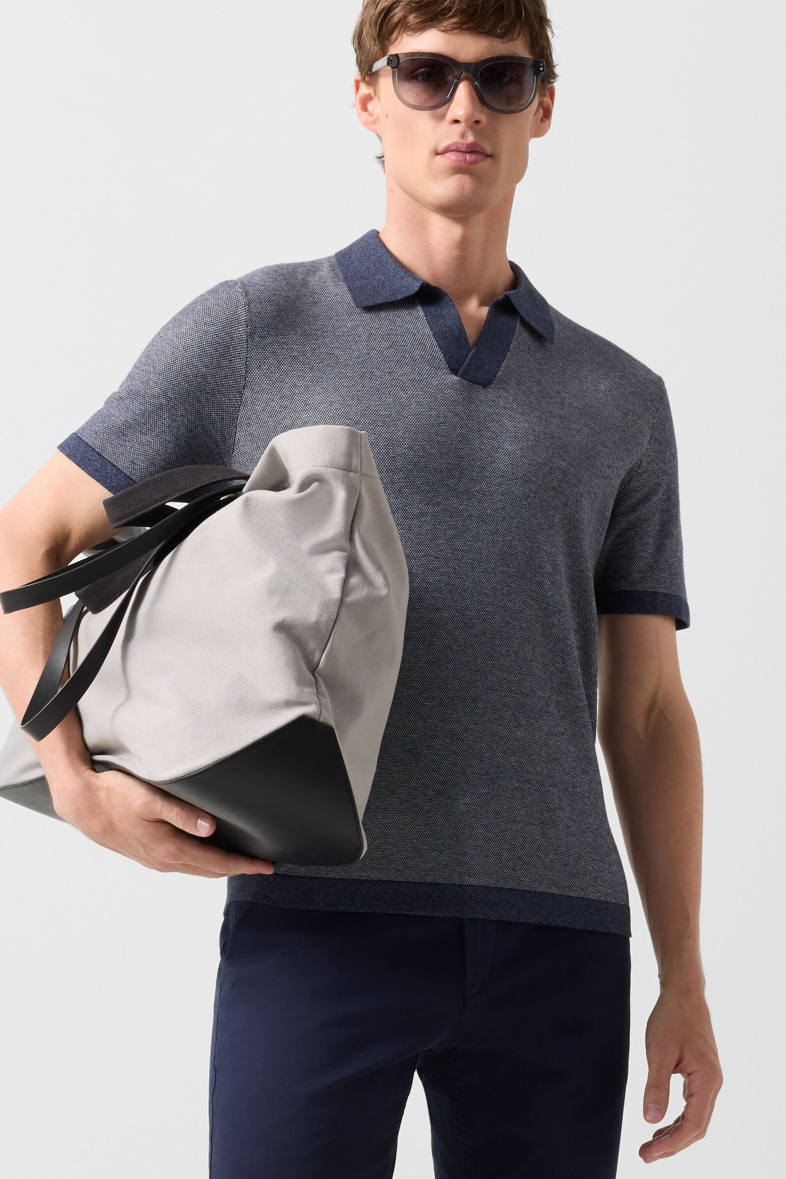 Polo en tricot Lyon Bleu marine