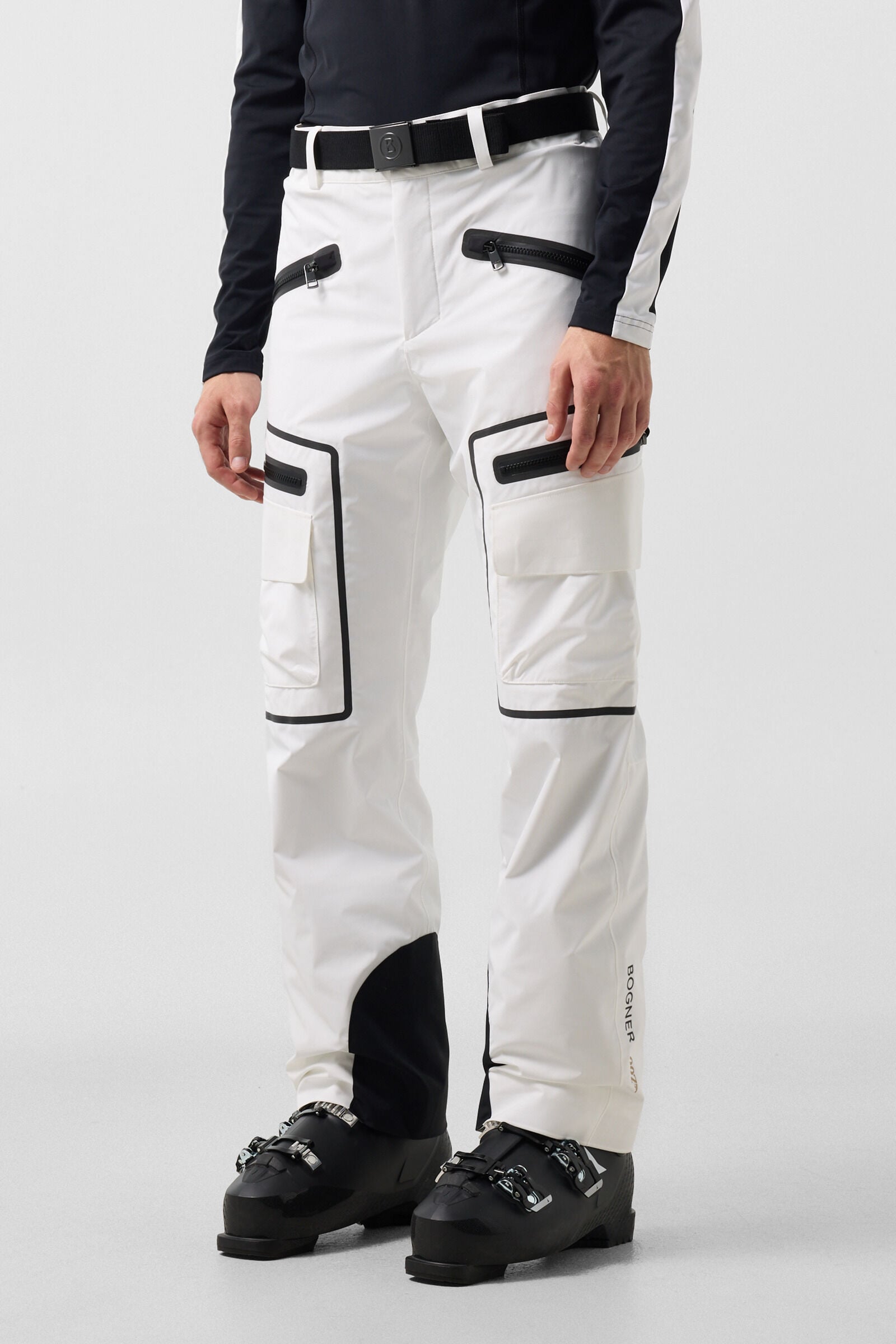 Cargo-Skihose Bond Off-White/Schwarz