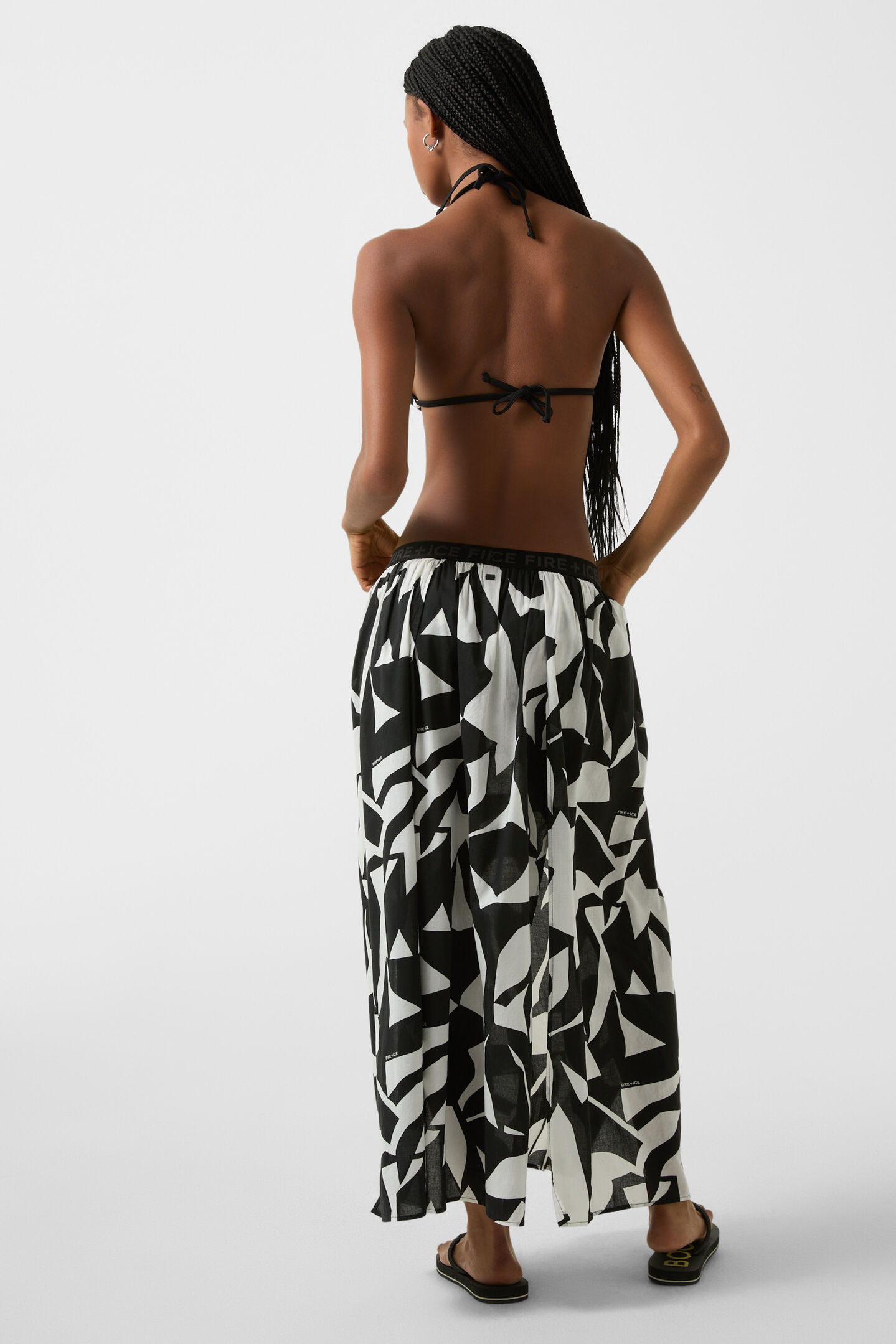 Jupe de plage Nadea noir/blanc