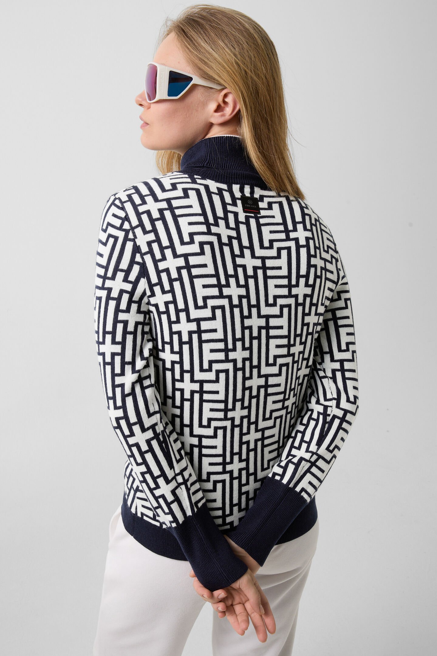 Jacquard jumper Maira Dark blue/white