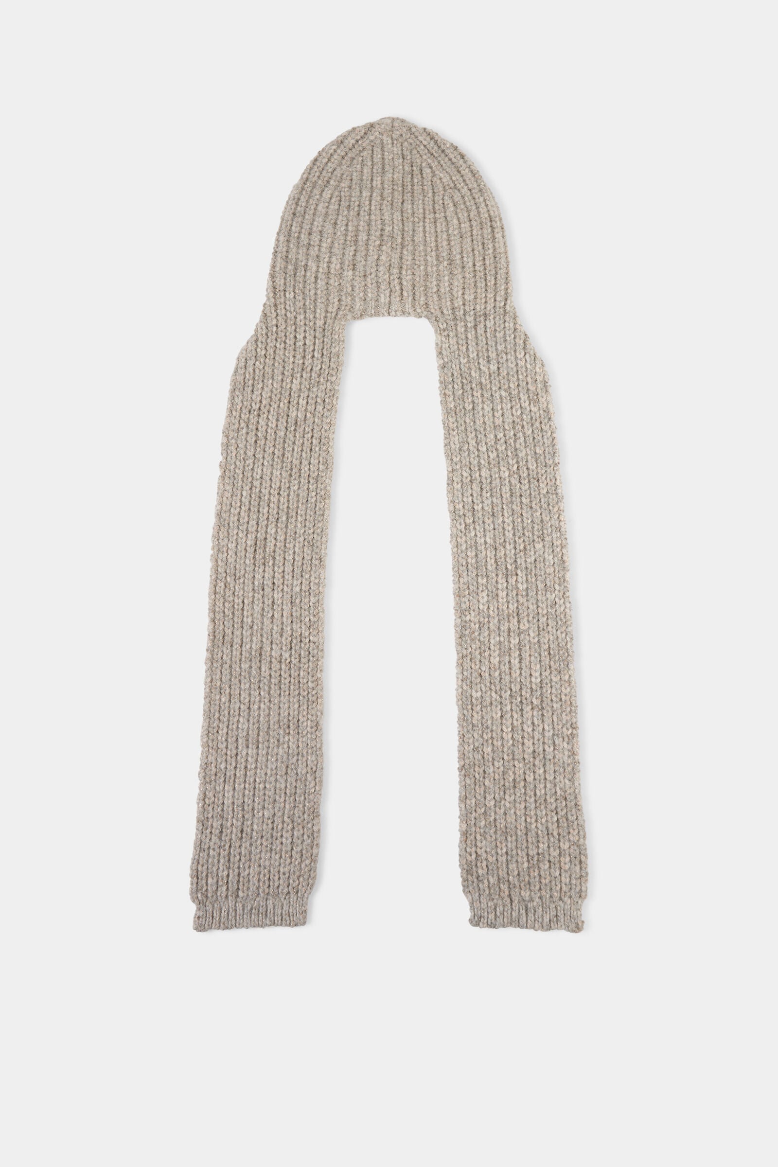 Alpaka-Woll-Mix-Schalm&uuml;tze Suzanne Beige/Grau