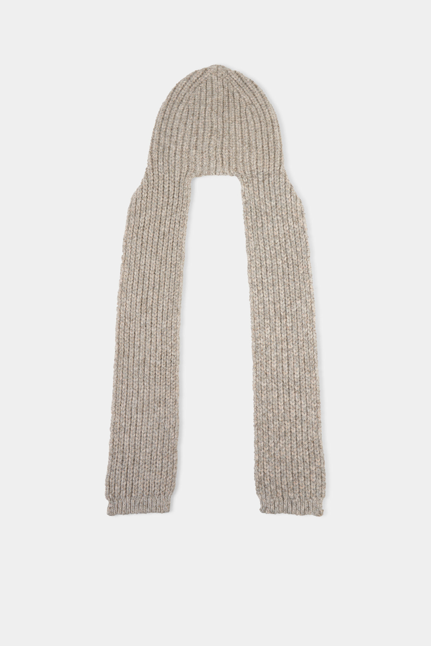 Alpaka-Woll-Mix-Schalm&uuml;tze Suzanne Beige/Grau