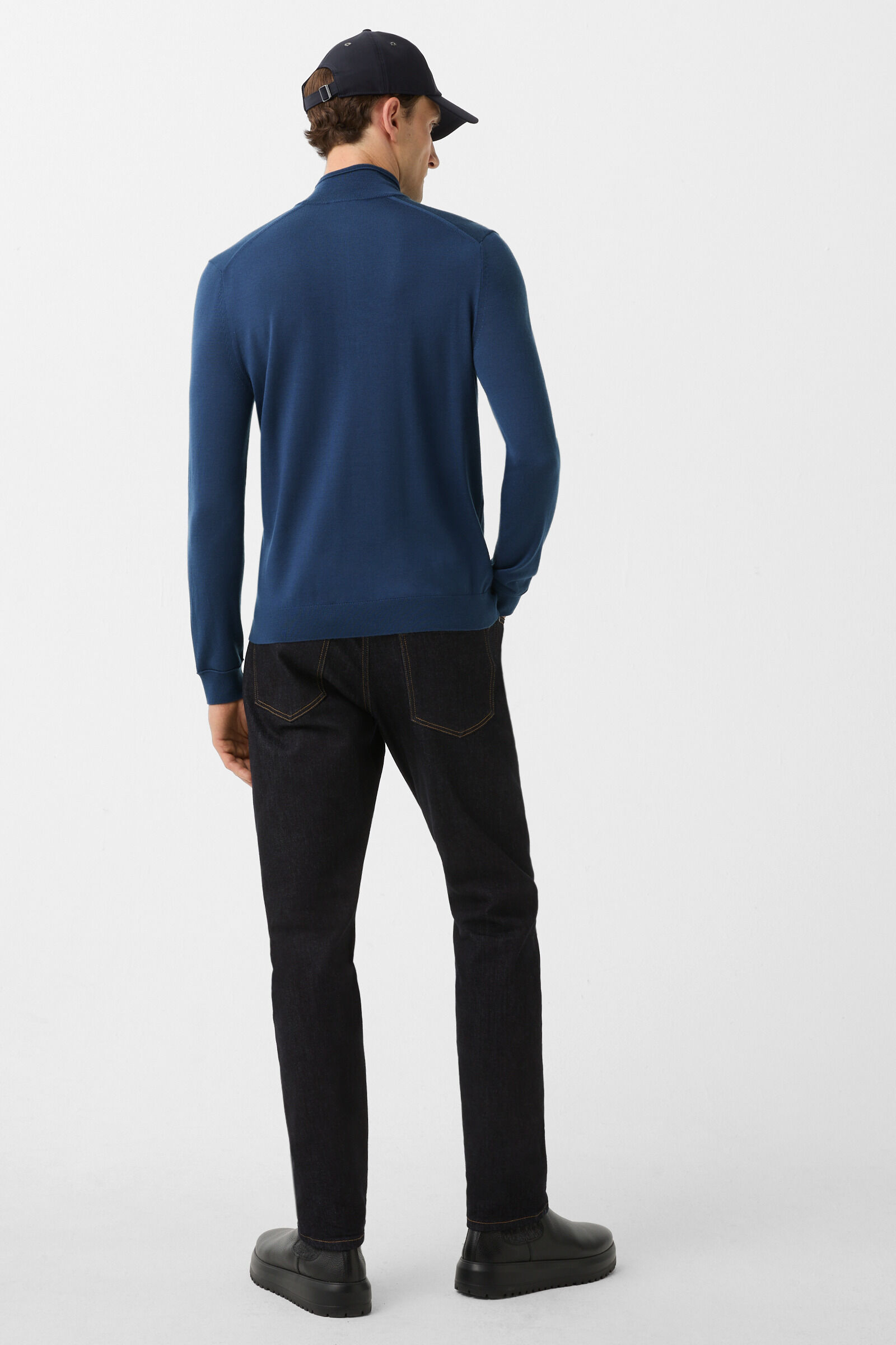 Ouri fine knit troyer Blue