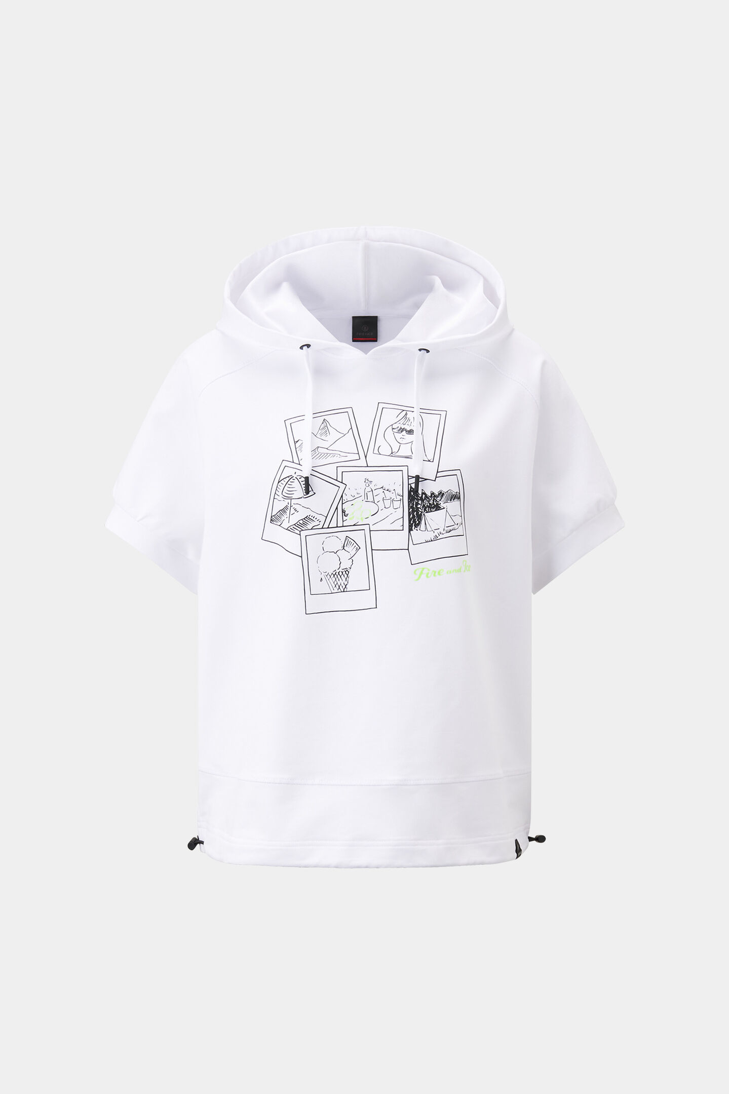 Kurzarm-Hoodie Sharon Weiß