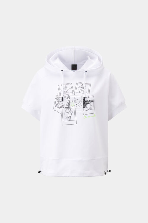 Kurzarm-Hoodie Sharon Weiß