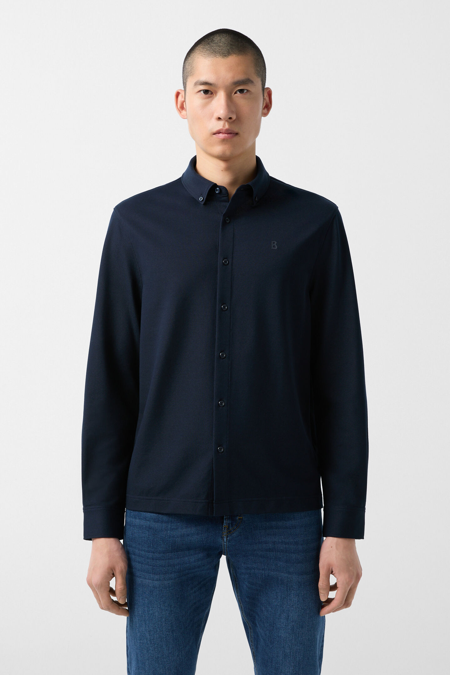 Piqué shirt Franz Navy blue