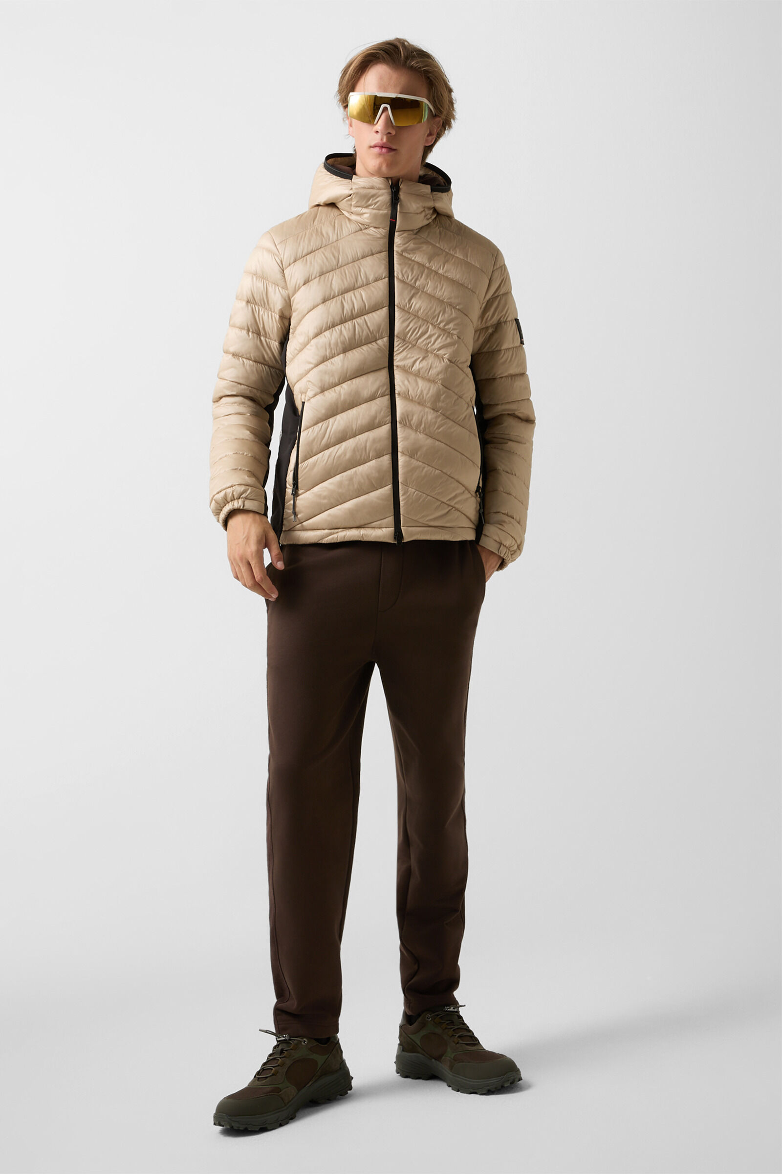 Elvis quilted jacket Beige/black