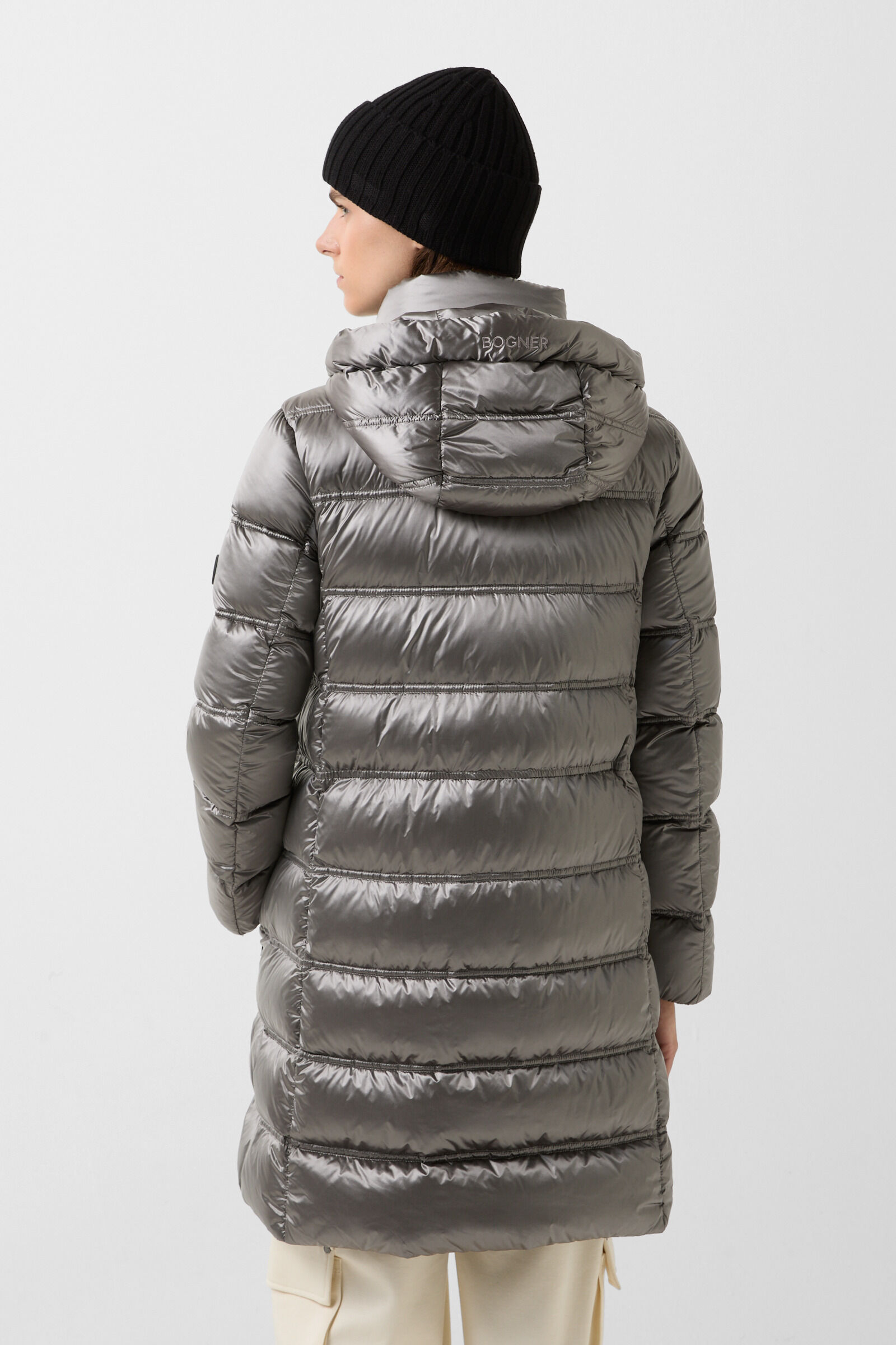 Daunen-Kurzmantel Lynn Grau