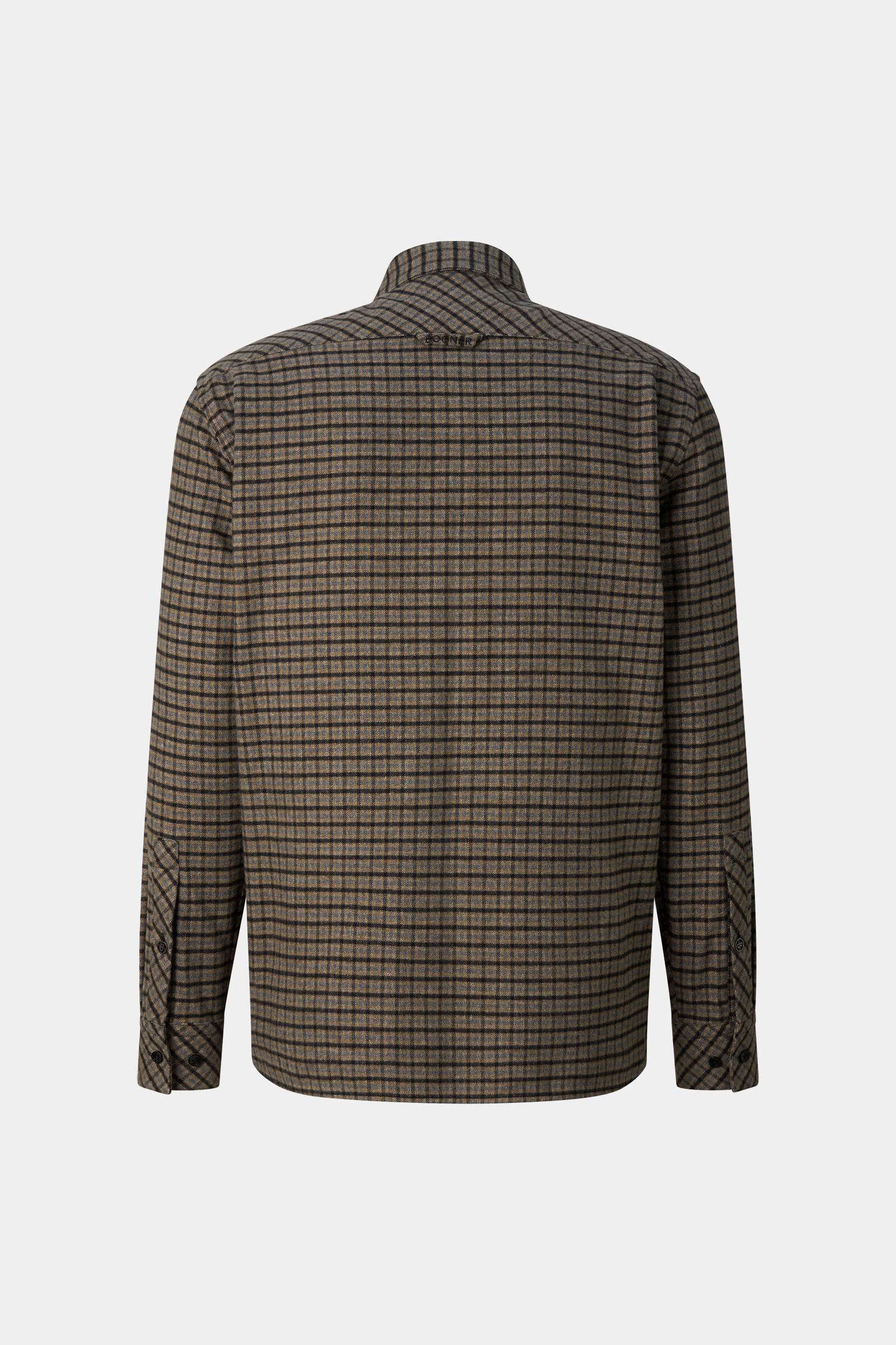 Hardy cotton flannel shirt Beige/Charcoal grey