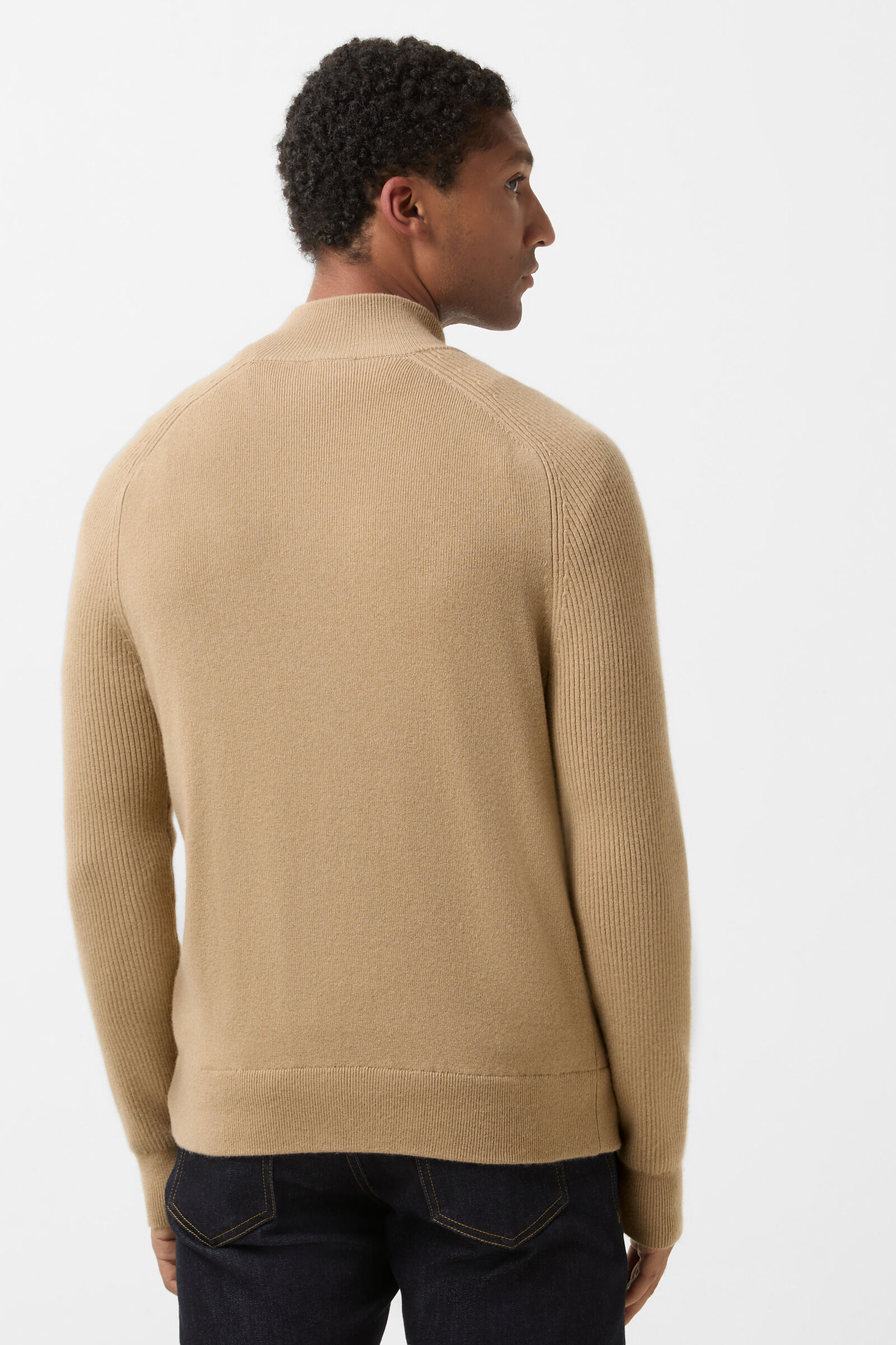 Dexter gebreid vest Kameel