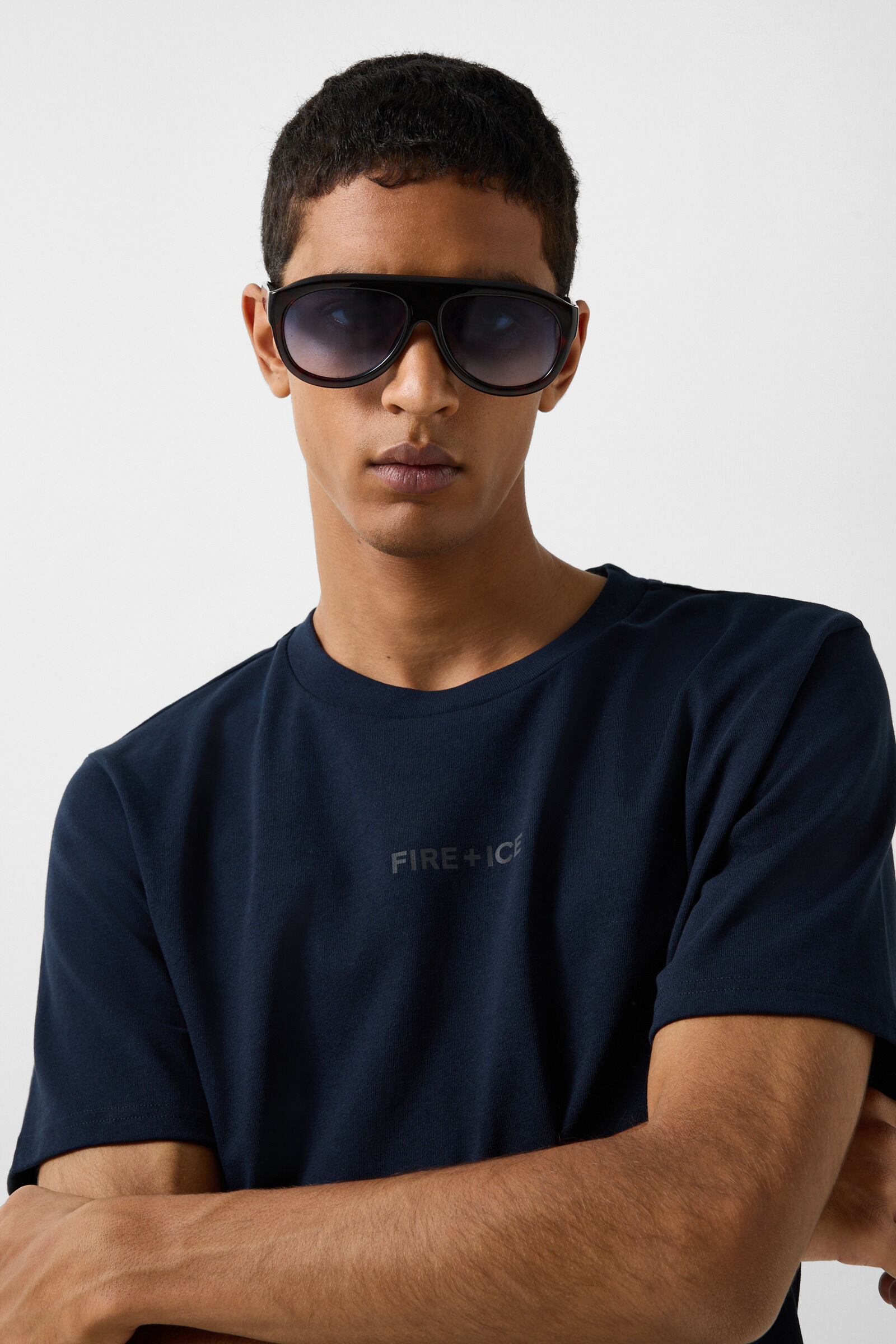 Baumwoll-T-Shirt Mick Navy