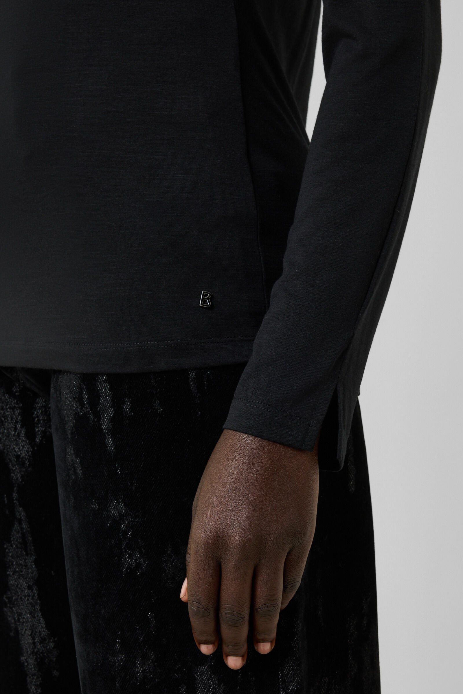 Whoopy Polo Long-Sleeved Top Black