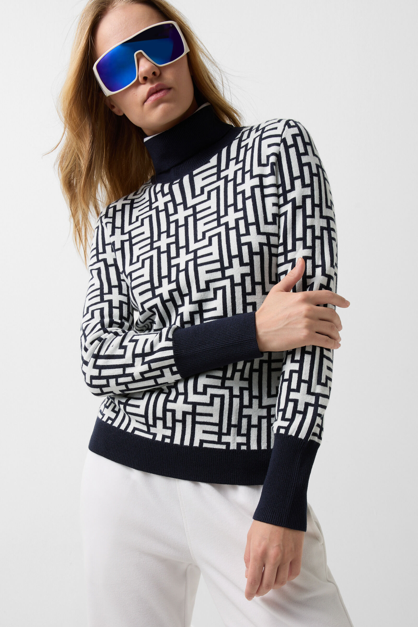 Jacquard jumper Maira Dark blue/white