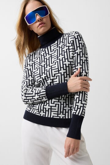 Jacquard-Pullover Maira Dunkelblau/Weiß Jacquard-Pullover Maira Dunkelblau/Weiß