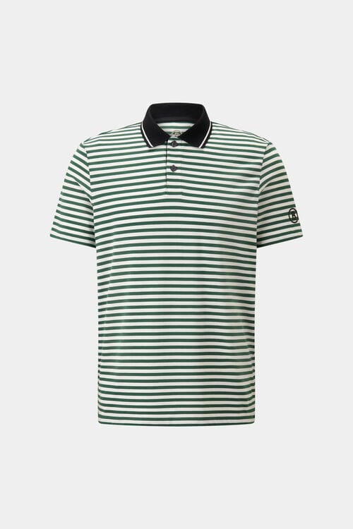 Funktions-Polo-Shirt Andy Dunkelgrün/Weiß