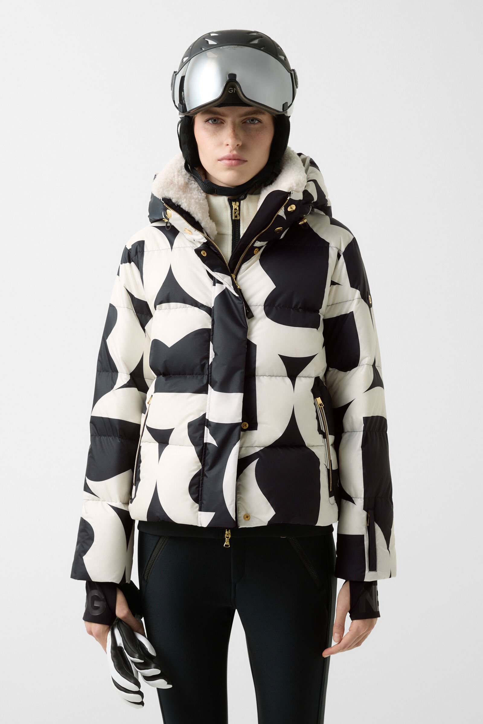 Maja down ski jacket Black/Off-White
