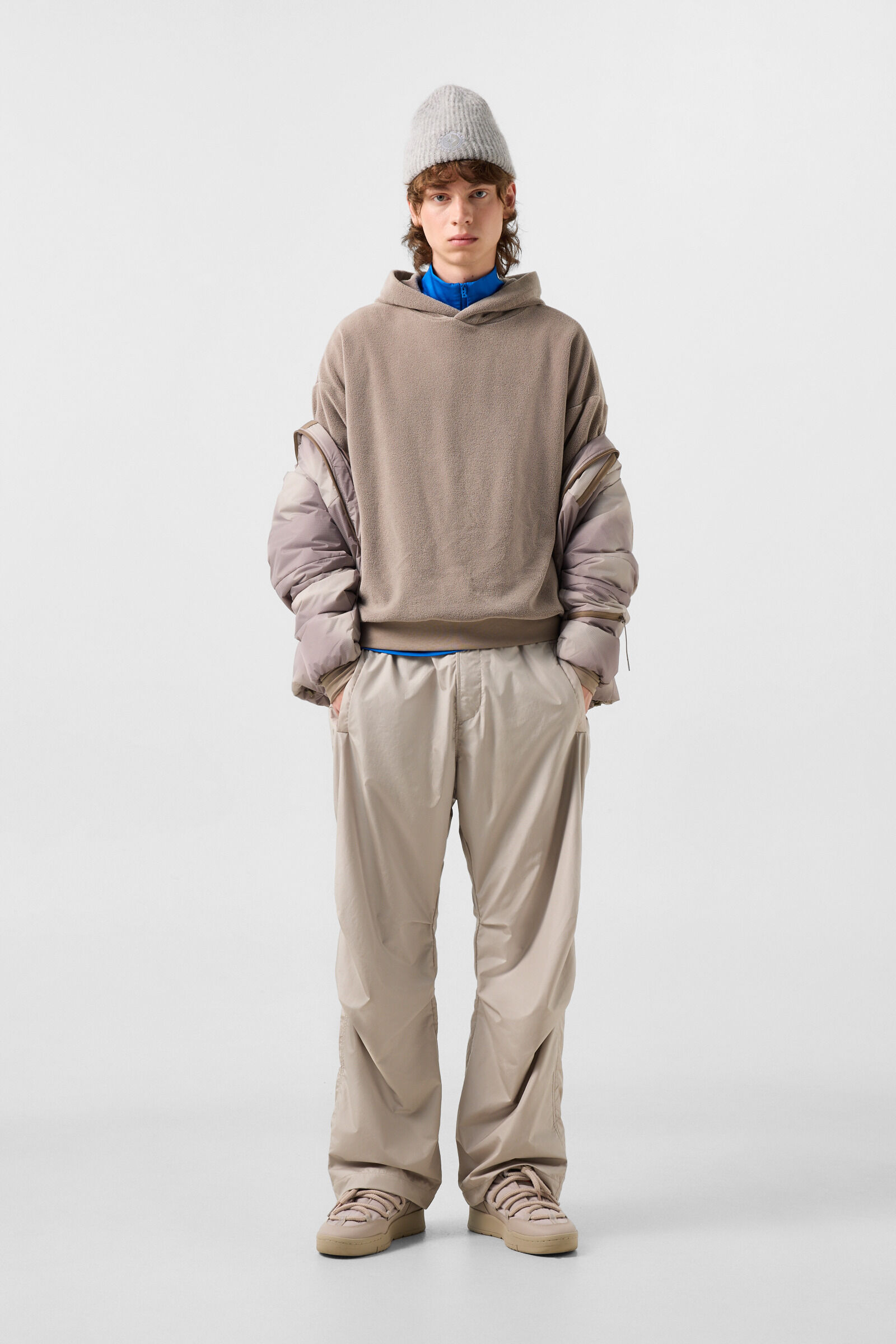 Fleece-Hoodie Ilario Taupe