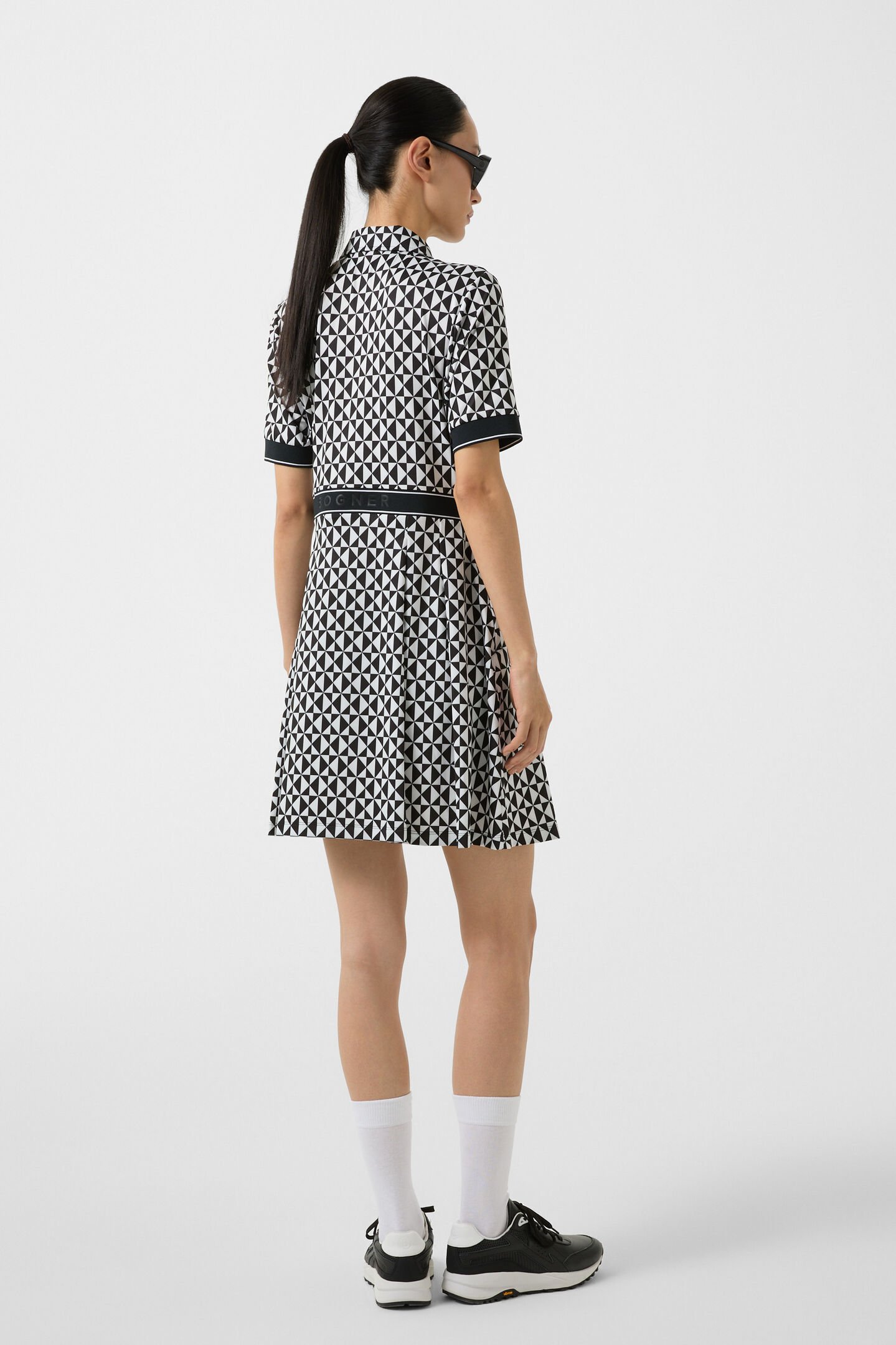 Funktions-Polo-Kleid Linny Schwarz/Weiß