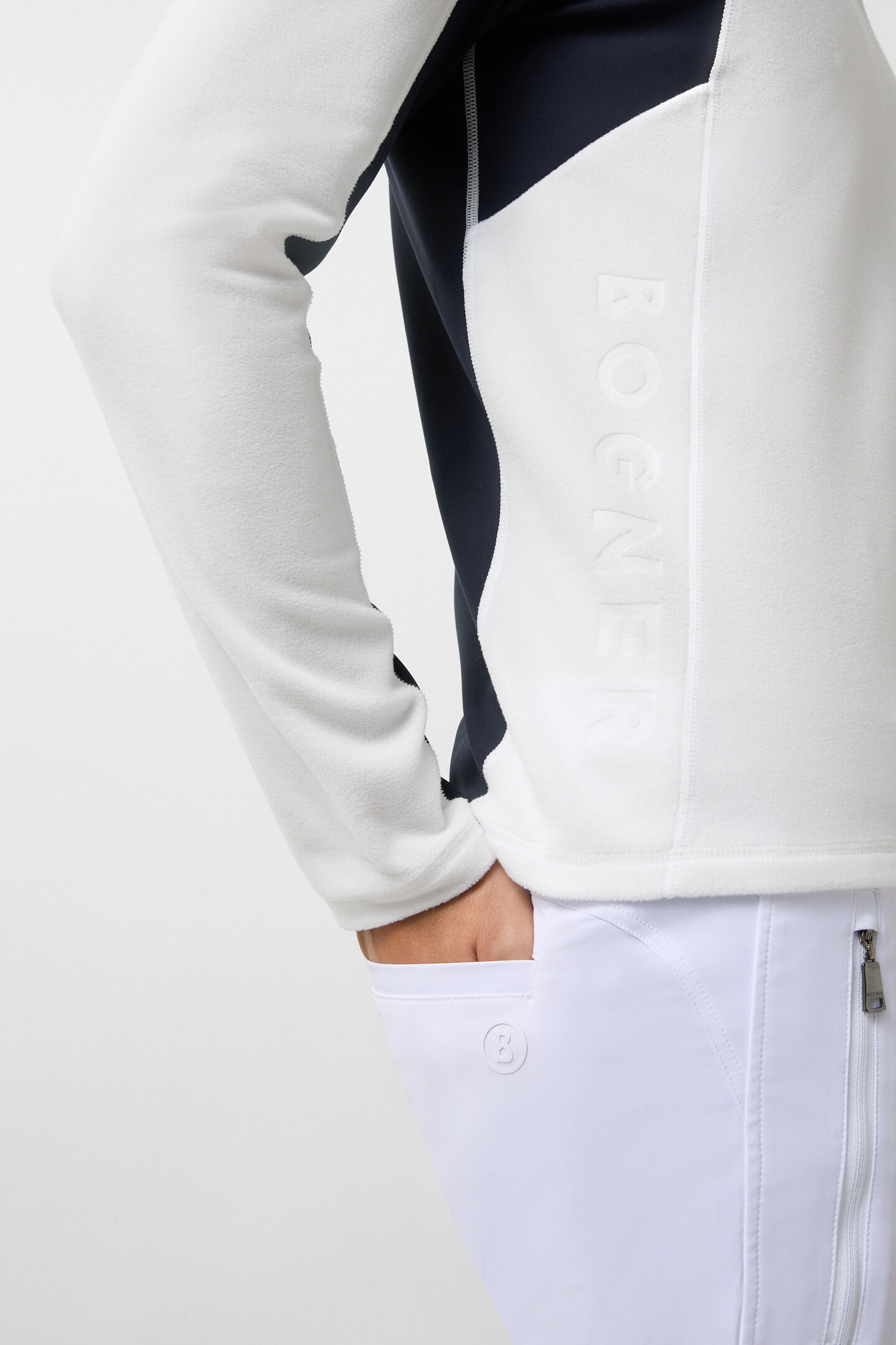 Fleece First Layer Giacomo Weiß/Navy-Blau