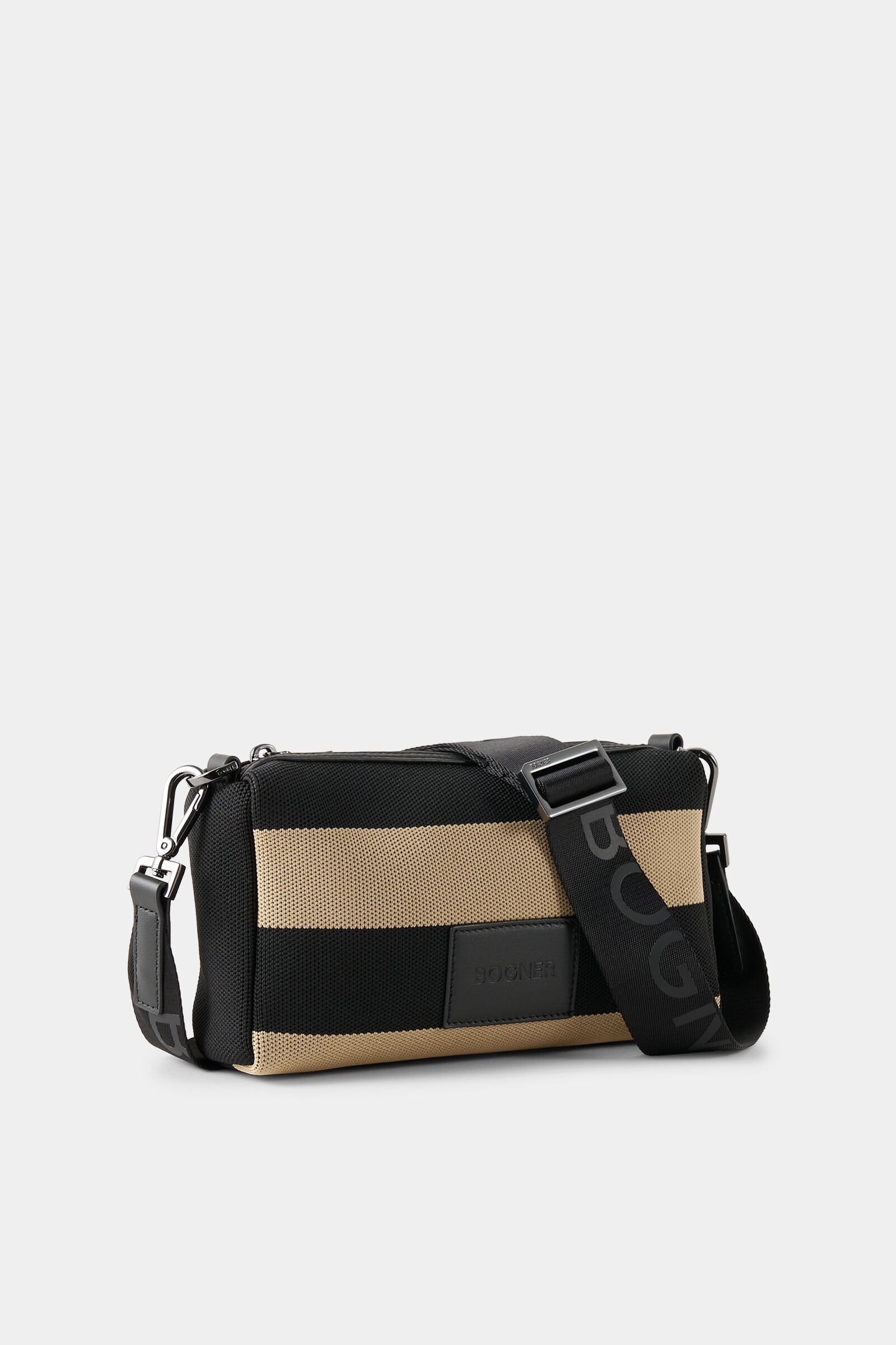Schultertasche Vaduz Mala Schwarz/Beige