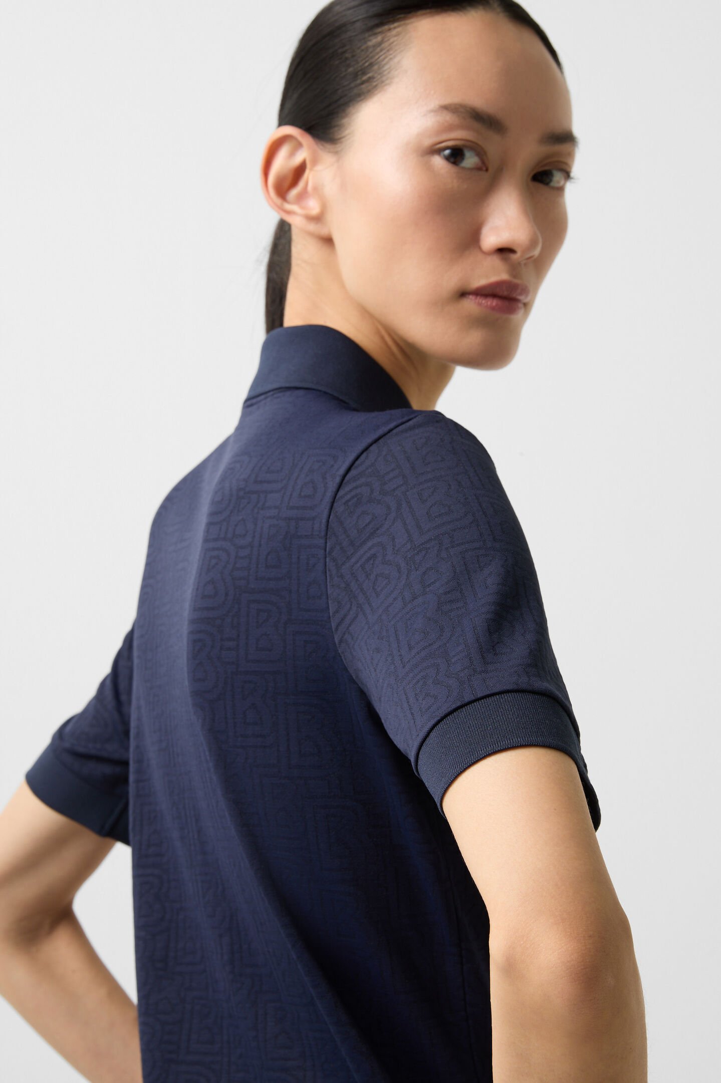 Larina functional short-sleeved top Navy blue