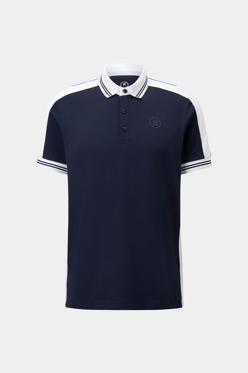 Funktions-Polo-Shirt Cornelius Navy-Blau/Weiß
