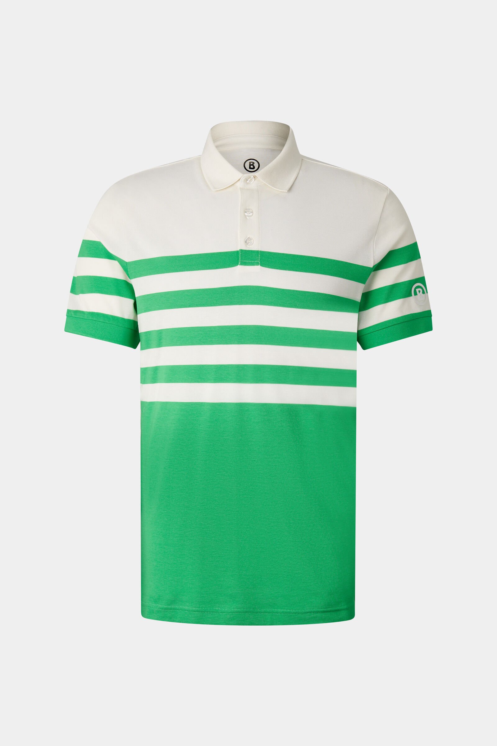 Funktions-Polo-Shirt Antonio Gr&uuml;n/Off-White
